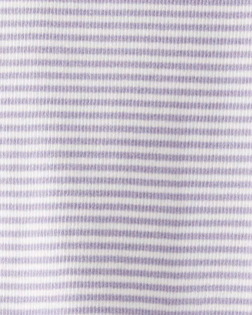 Baby Girl Striped Organic Cotton Ribbed 2-Piece Pajamas