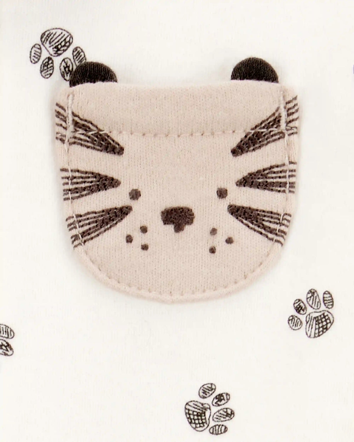 Baby Tiger Print 2-Way Zip Cotton Sleep & Play Pajamas - Ivory