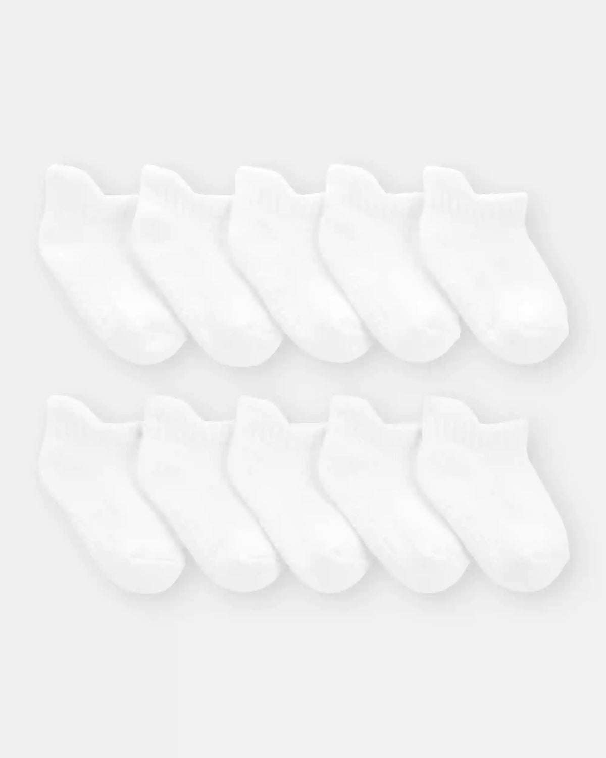 Baby Boy 10-Pack No Show Socks - White