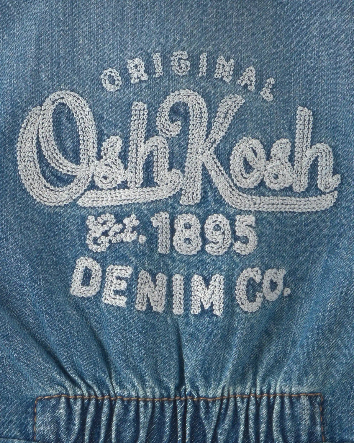 Baby OshKosh Logo Long-Sleeve Denim Jumpsuit - Medium Wash
