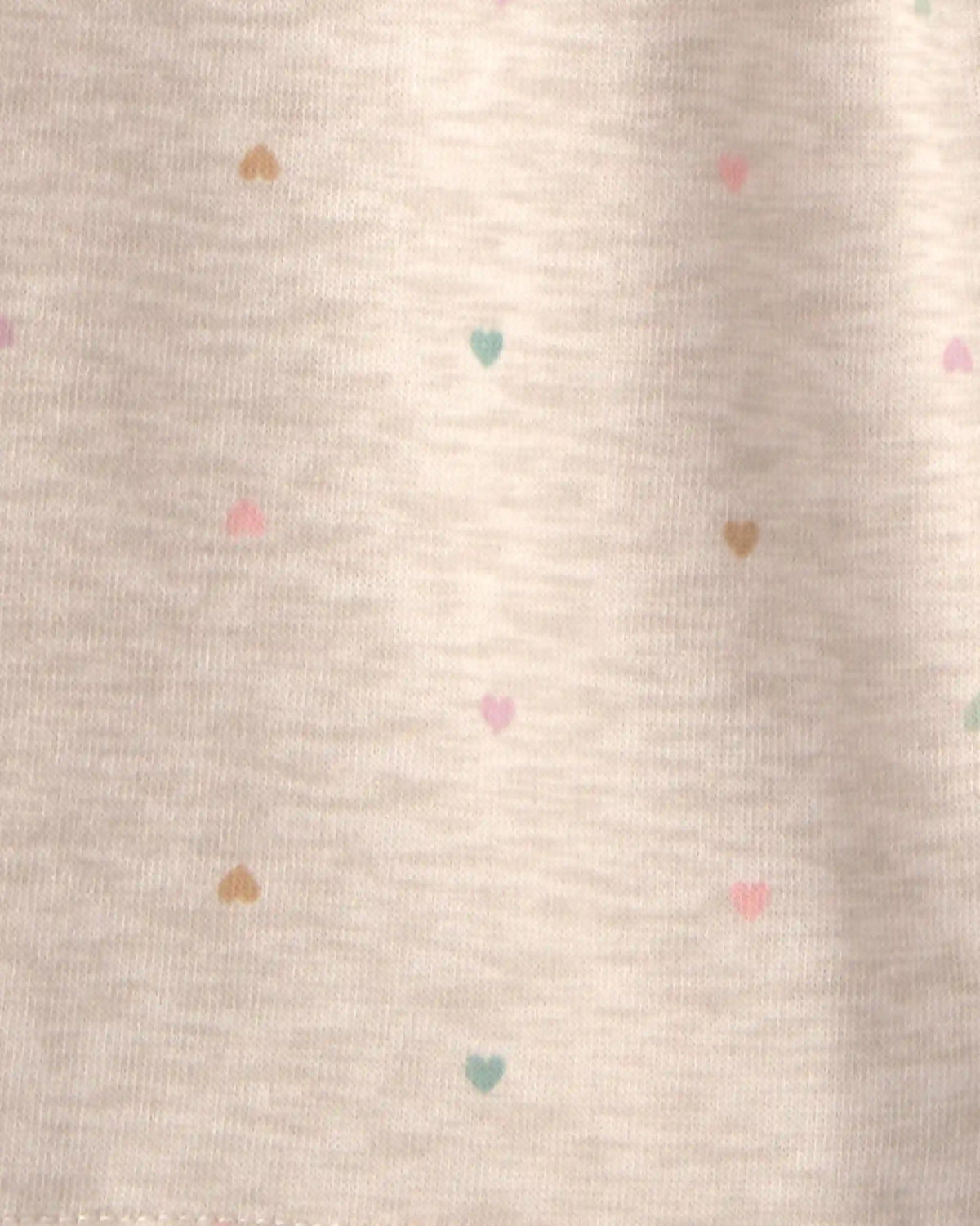 Baby Girl Heart Fleece Drawstring Pants - Cream