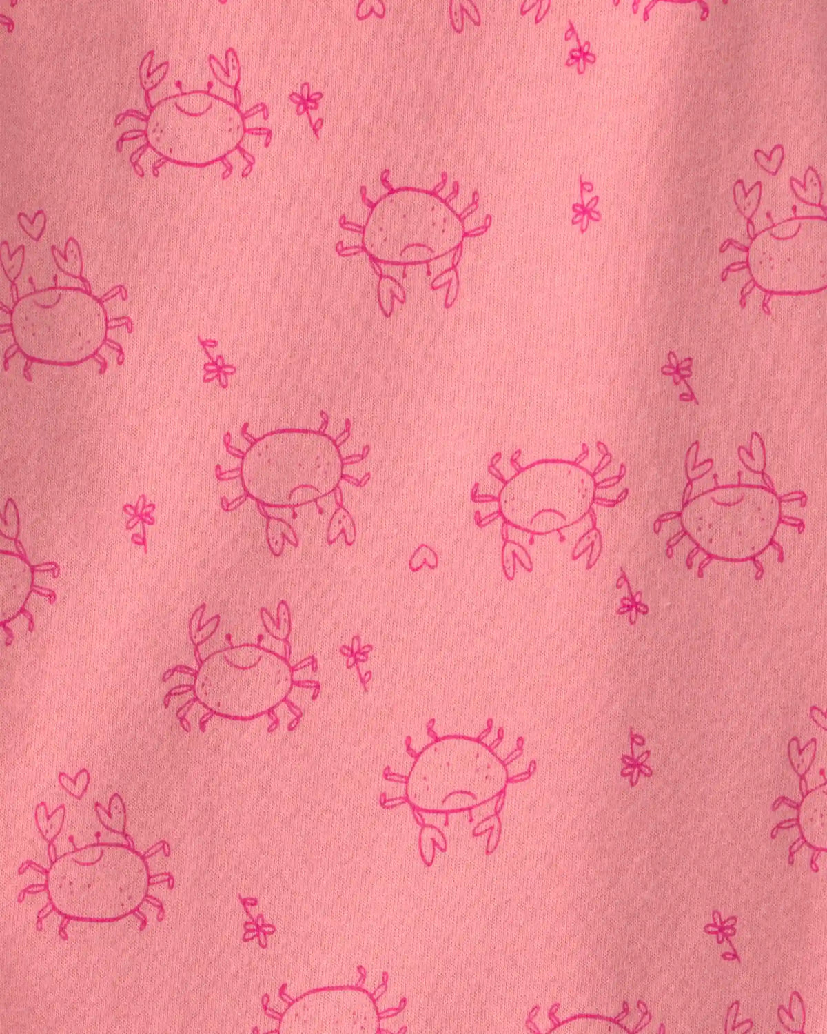 Baby Girl Crab Sleeveless Graphic Bodysuit - Coral