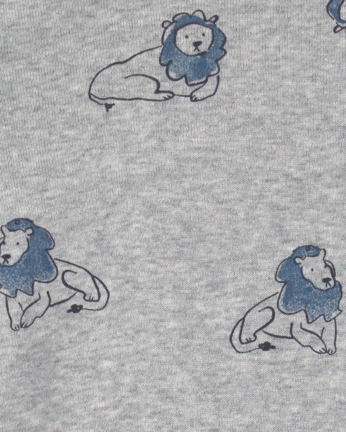 Baby Boy 4-Pack Safari Long-Sleeve Bodysuits - Blue/Grey/Ivory