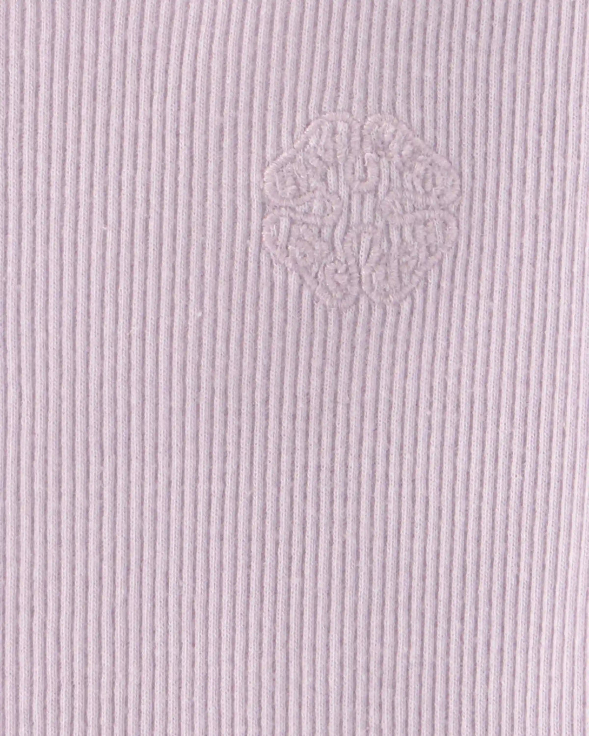 Baby Girl Logo Embroidered Ribbed Tee - Purple