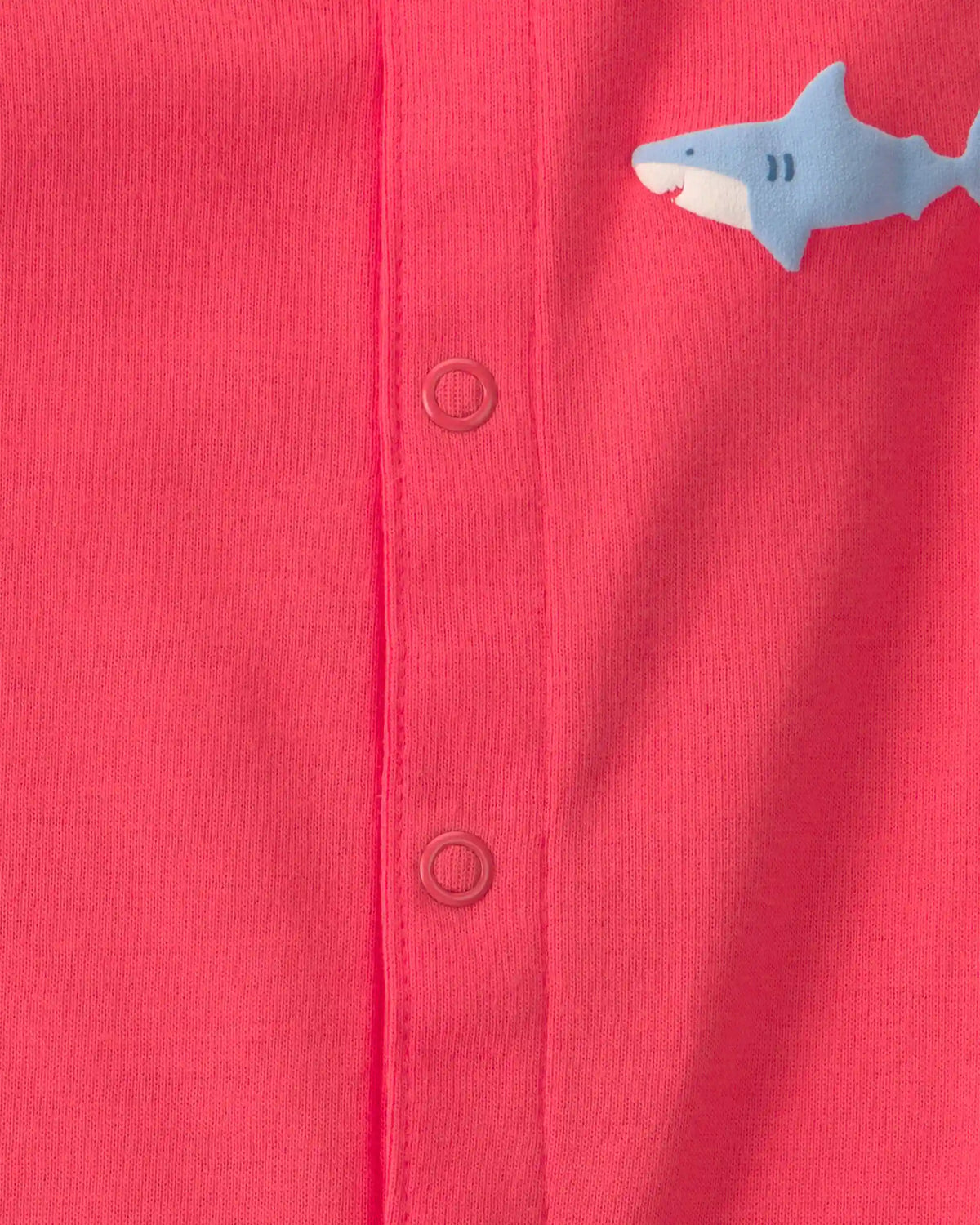 Baby Boy Shark Romper - Coral