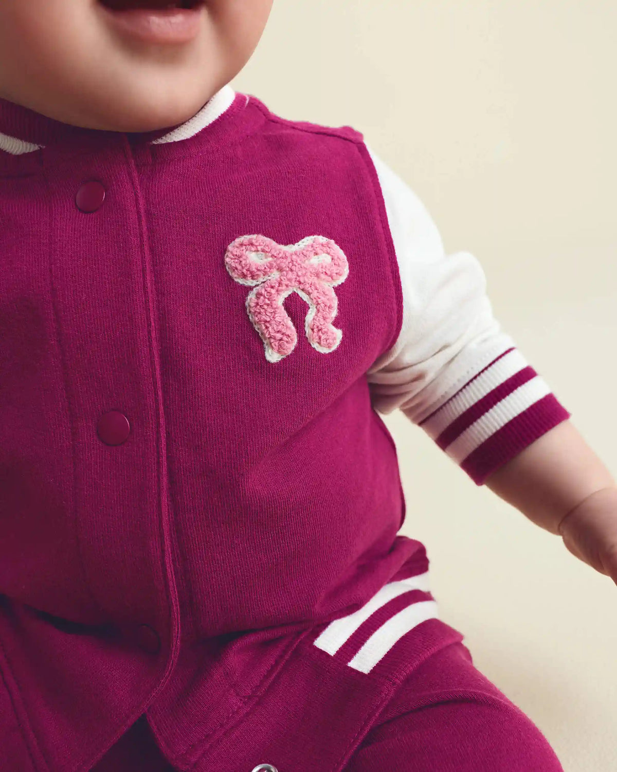 Baby Girl 3-Piece Bow French Terry Layering Set - Pink