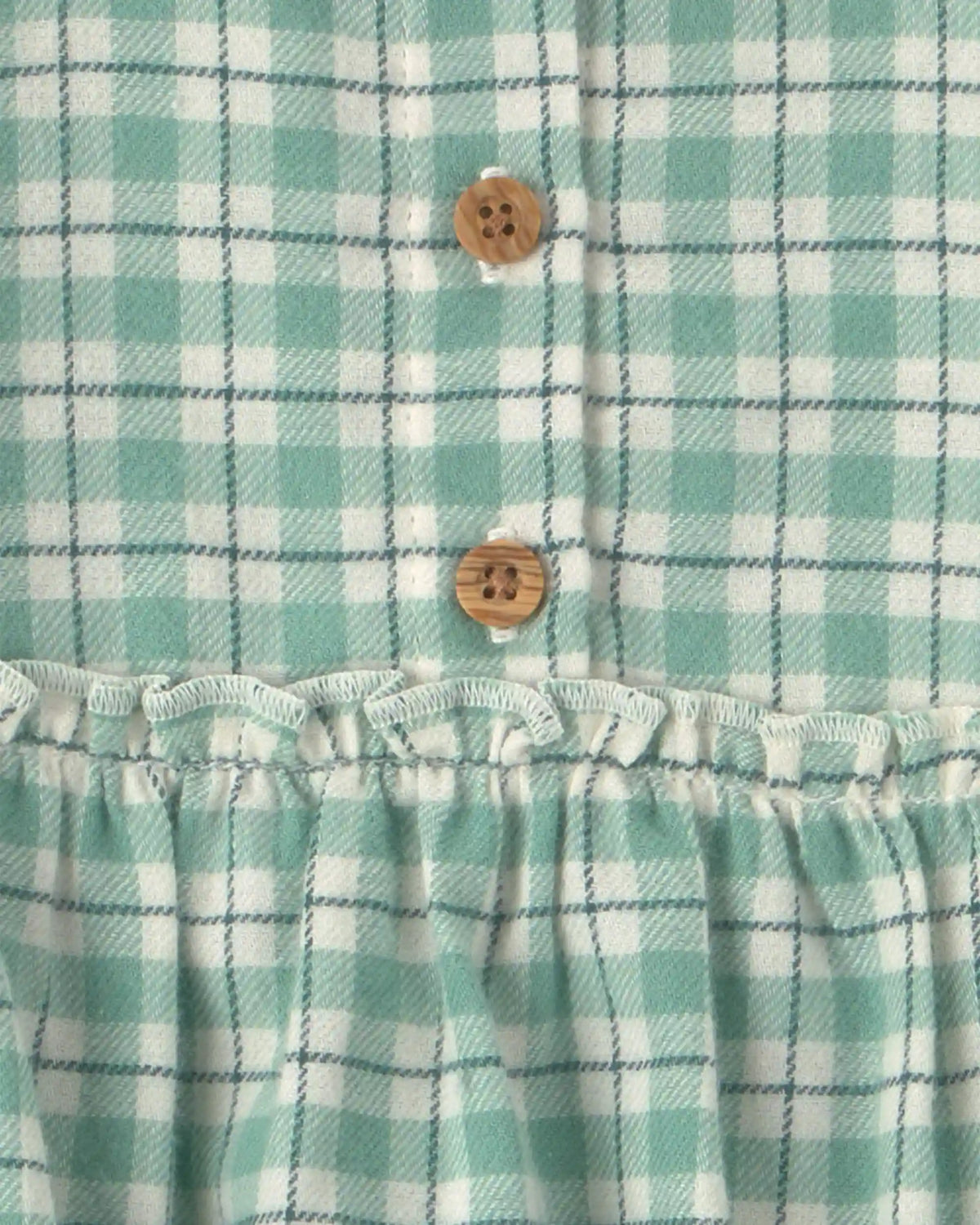 Baby Girl 3-Piece Flannel Long-Sleeve Bubble Set - Green