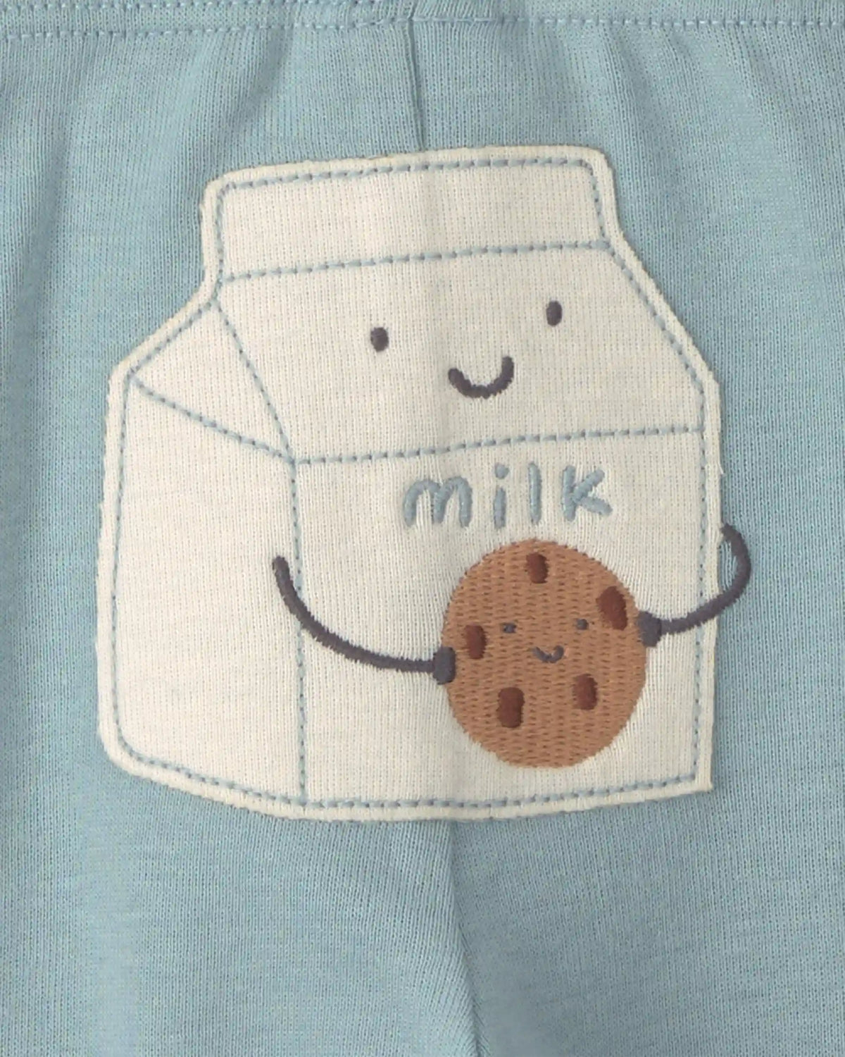 Baby Boy 3-Piece Milk & Cookies Long-Sleeve Bodysuit & Pant Set - Blue/Cream