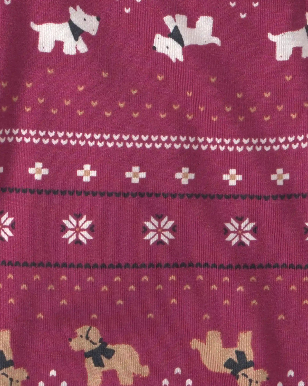 Baby Fair Isle PurelySoft™ 2-Way Zip Sleep & Play Pajamas - Burgundy