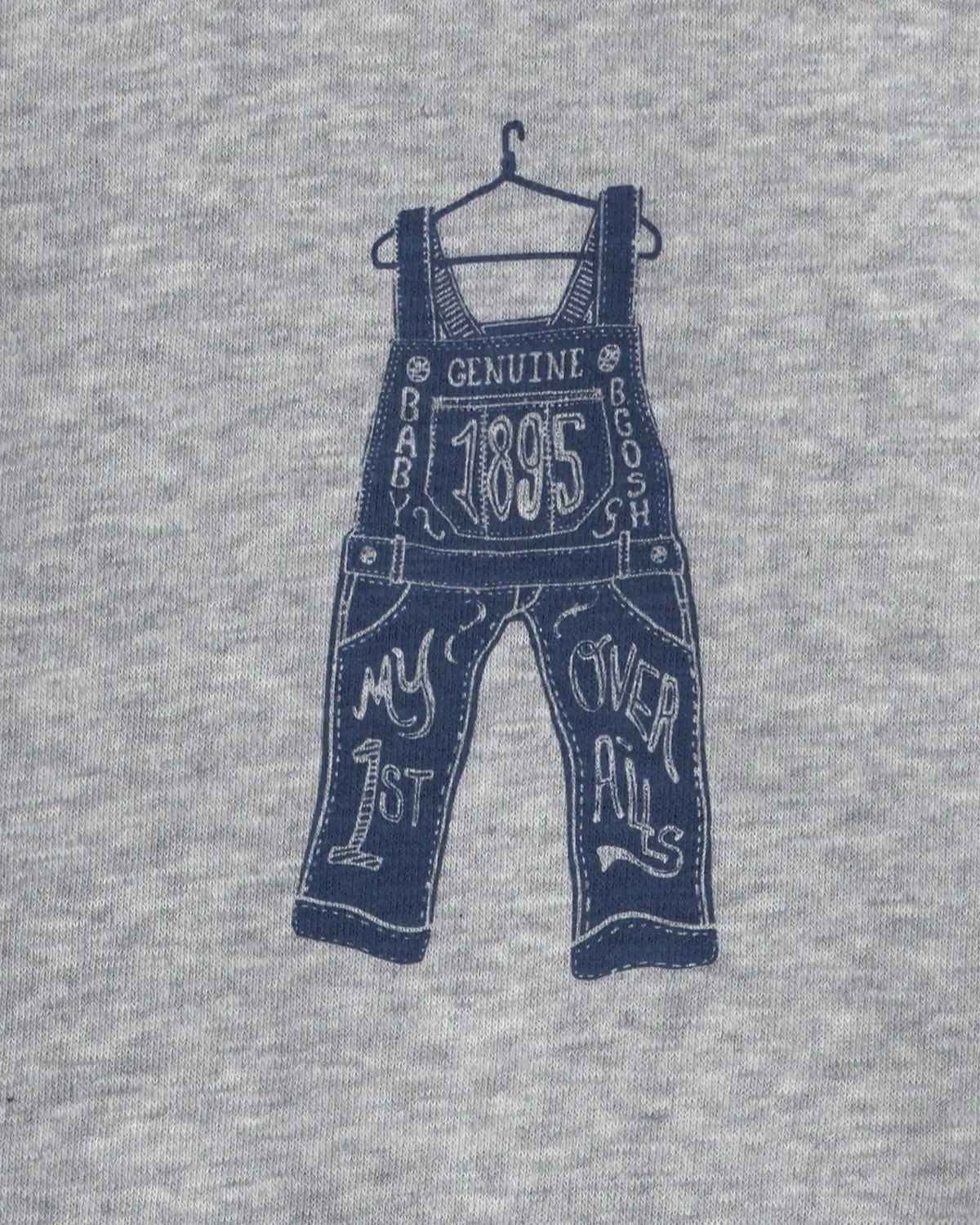 Baby Boy Overall French Terry Sweater - Grey