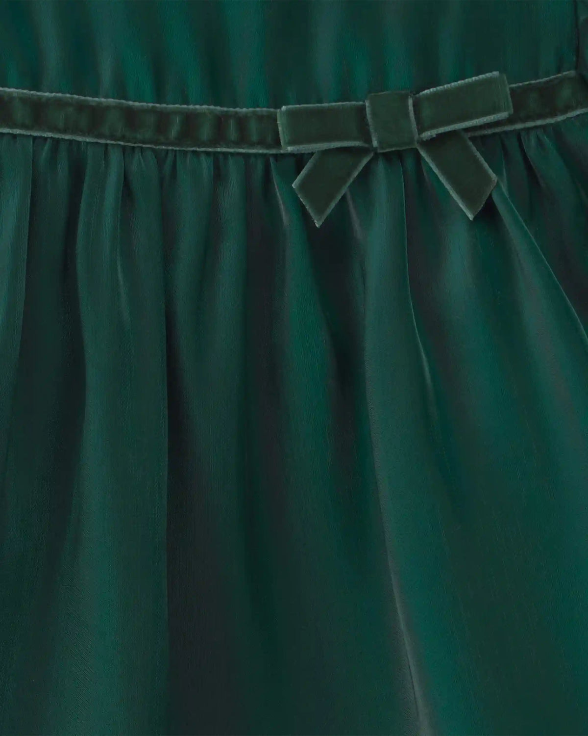 Baby Girl Poplin Short-Sleeve Dress - Green
