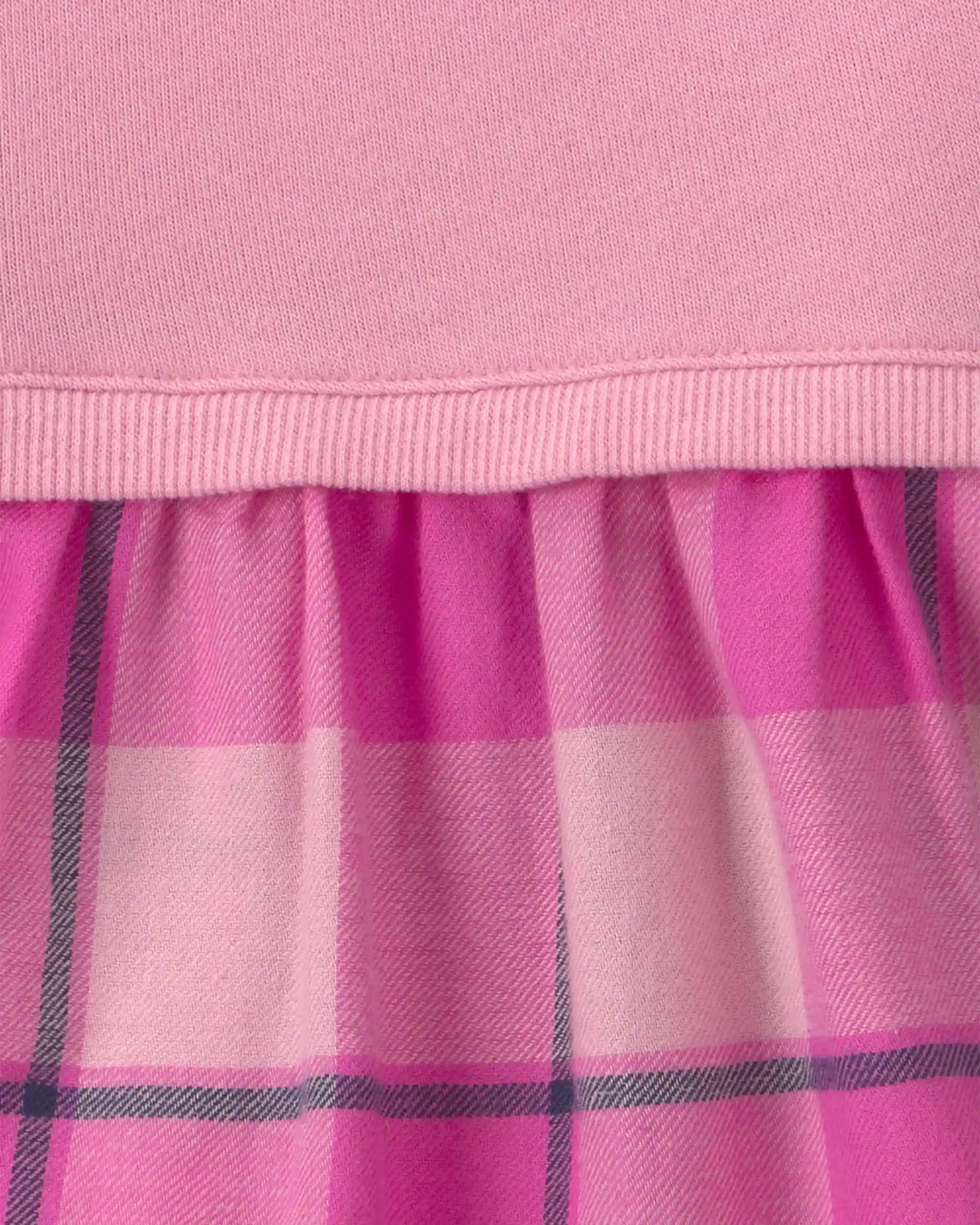 Baby Girl 3-Piece Buffalo Check Flannel Long-Sleeve Dress Set - Pink
