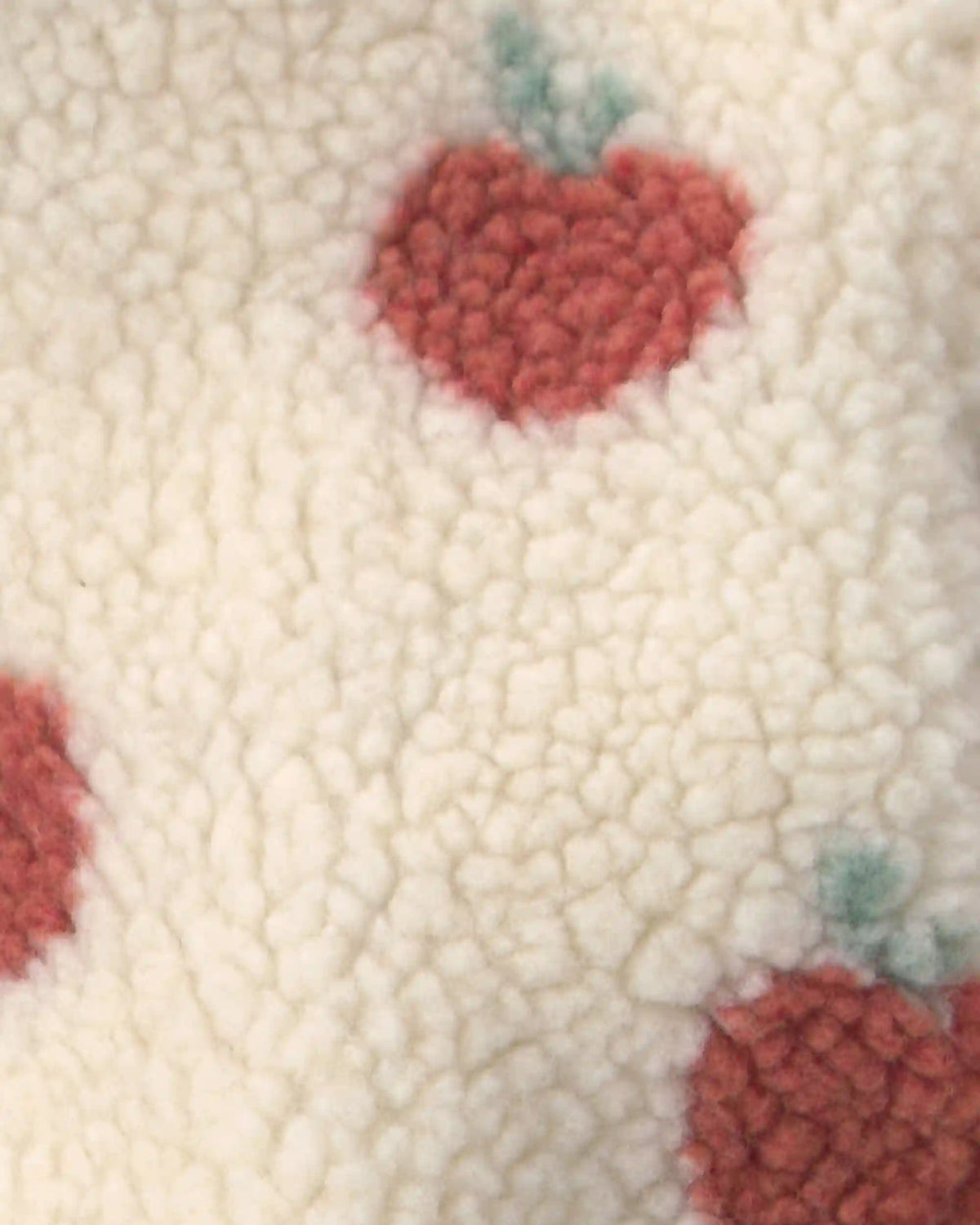 Baby Girl Recycled Teddy Fleece Jacket in Apples