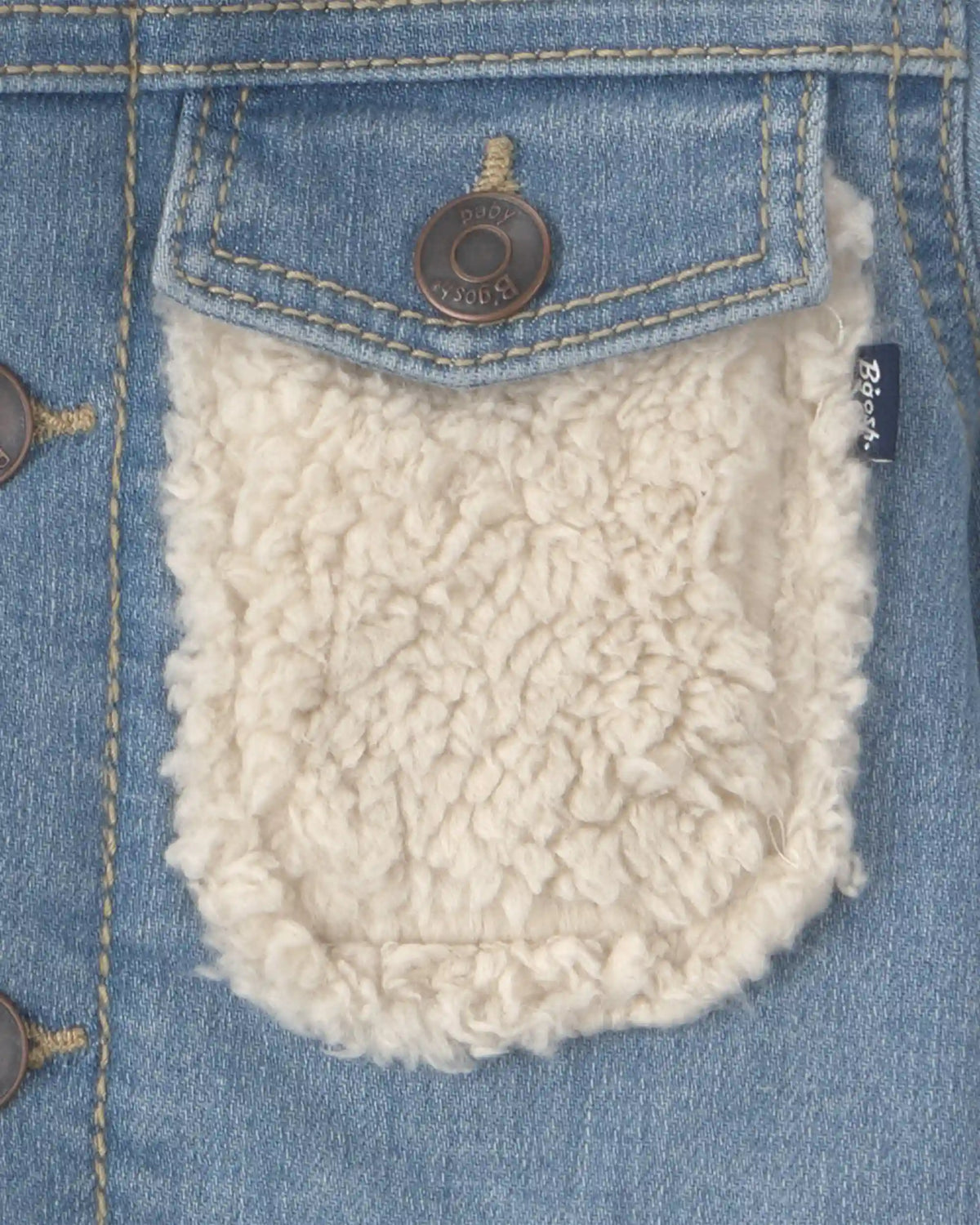 Baby Teddy Fleece-Lined Denim Jacket - Medium Wash