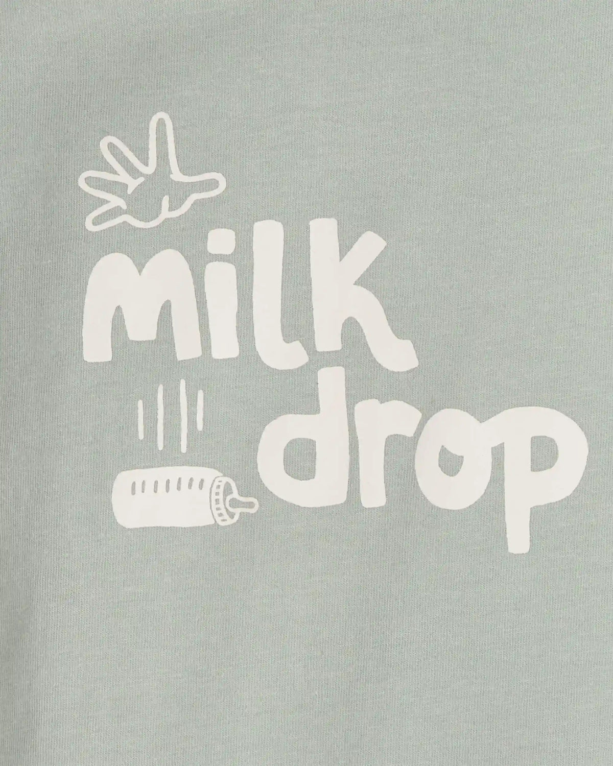 Baby 'Milk Drop' Long-Sleeve Graphic Bodysuit - Green
