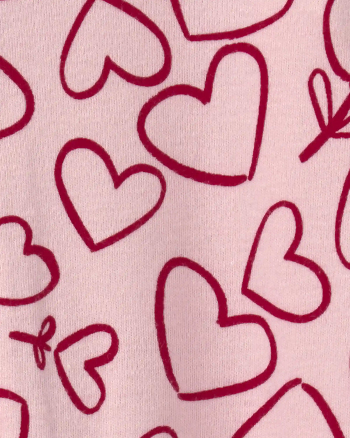 Baby Girl 2-Way Zip Valentine's Day Cotton Sleep & Play Pajamas - Pink