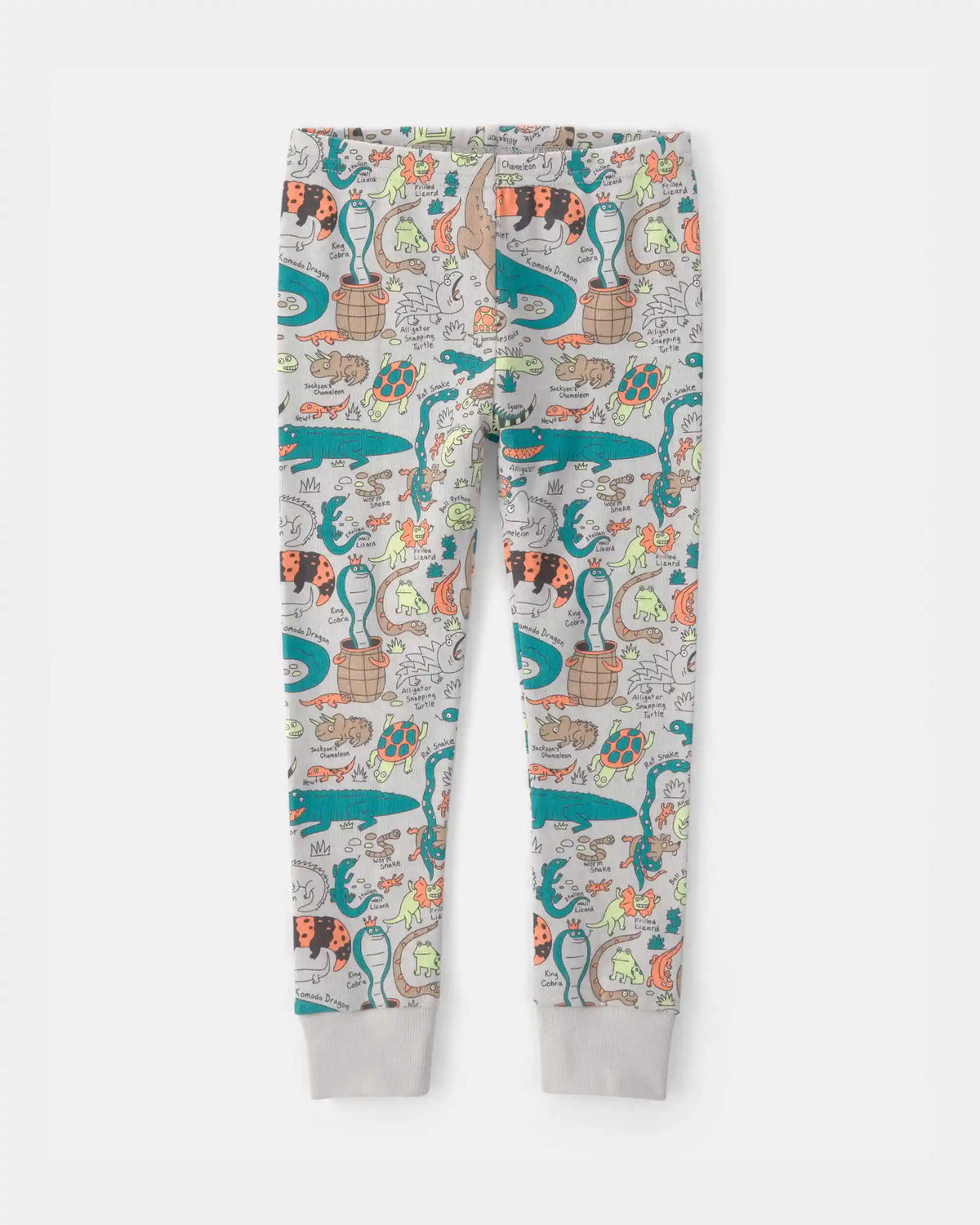 Toddler Boy Alligator 100% Cotton Snug Fit 2-Piece Pajama Set - Grey