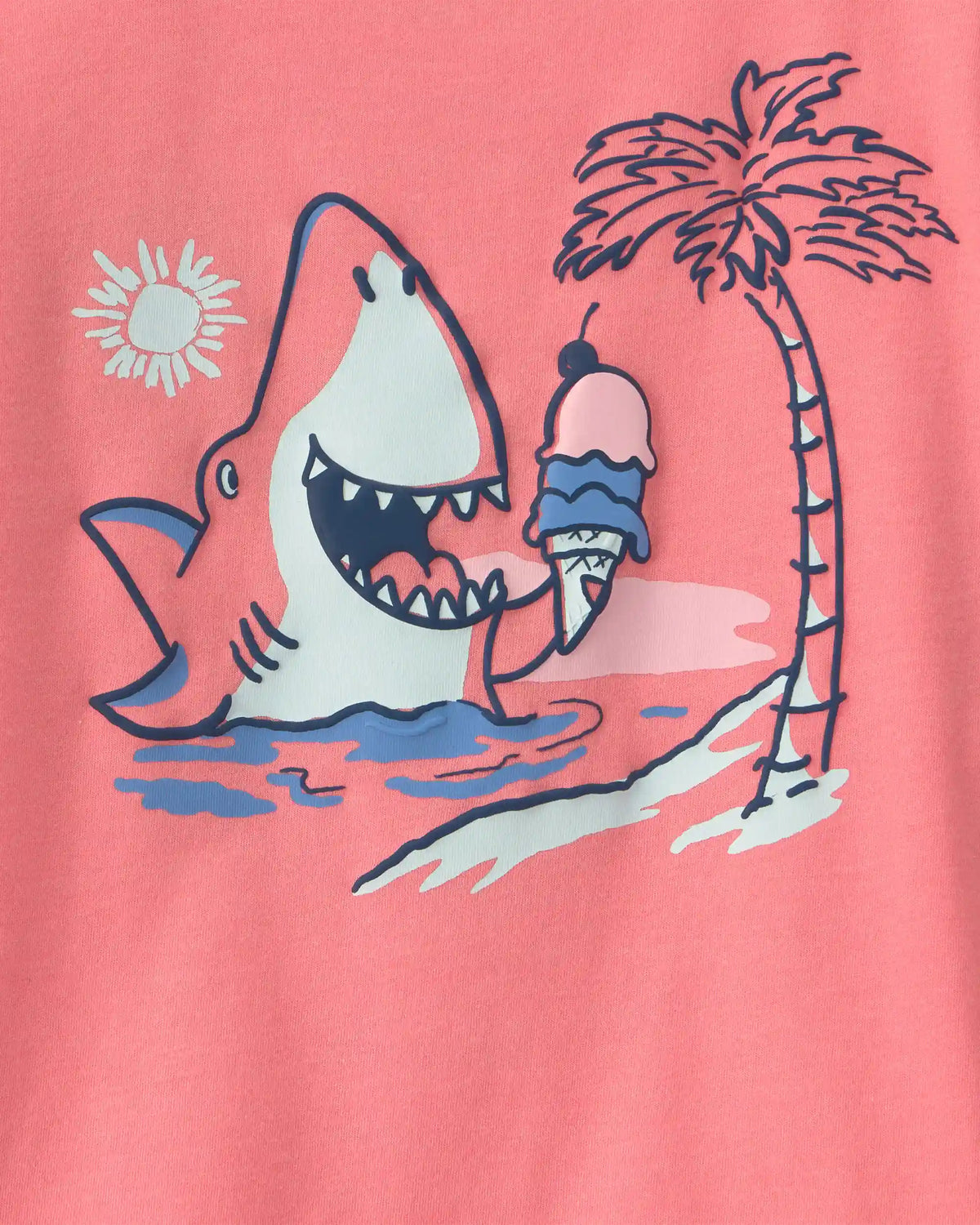 Toddler Boy Shark Graphic Tee - Coral