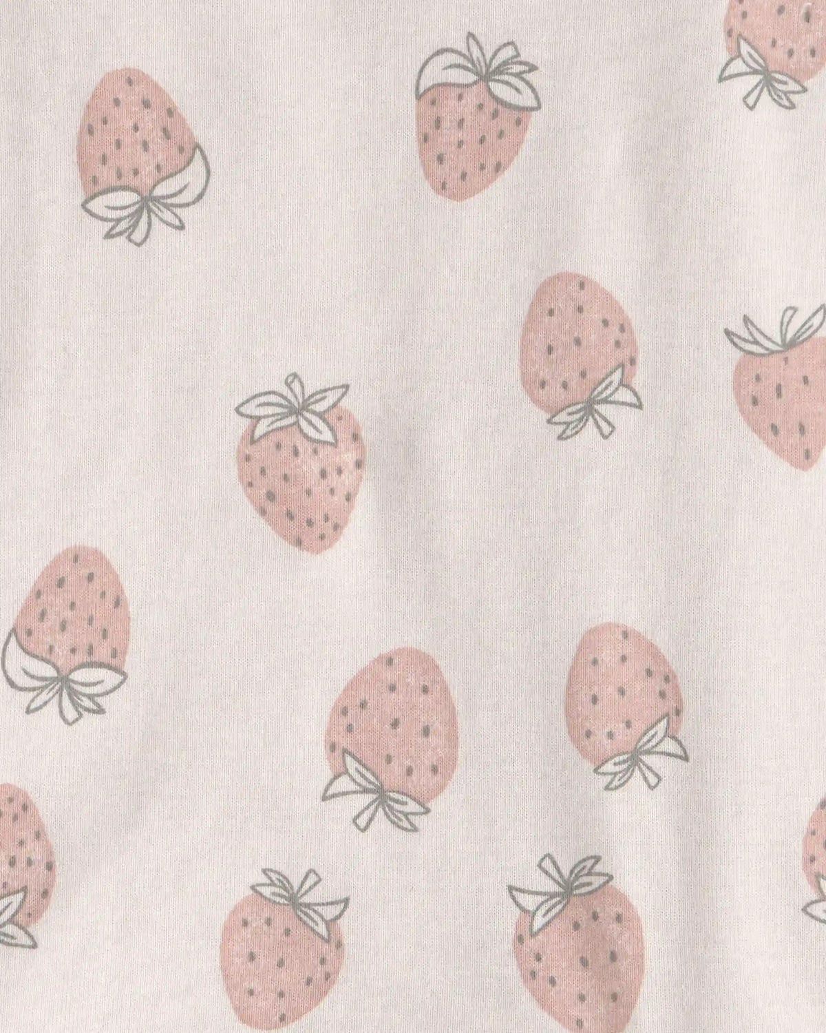 Toddler Girl 2-Piece Organic Cotton Ribbed Pajama Set in Strawberry Print