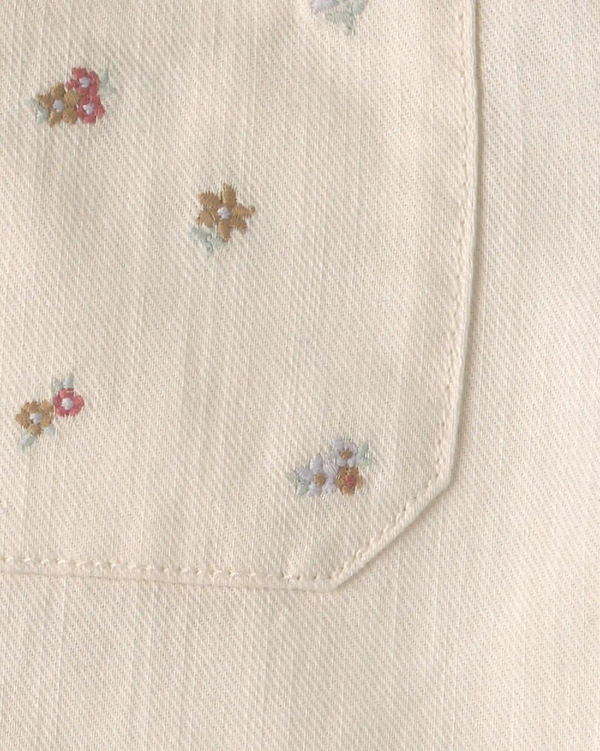 Toddler Girl Floral Twill Pants - Cream