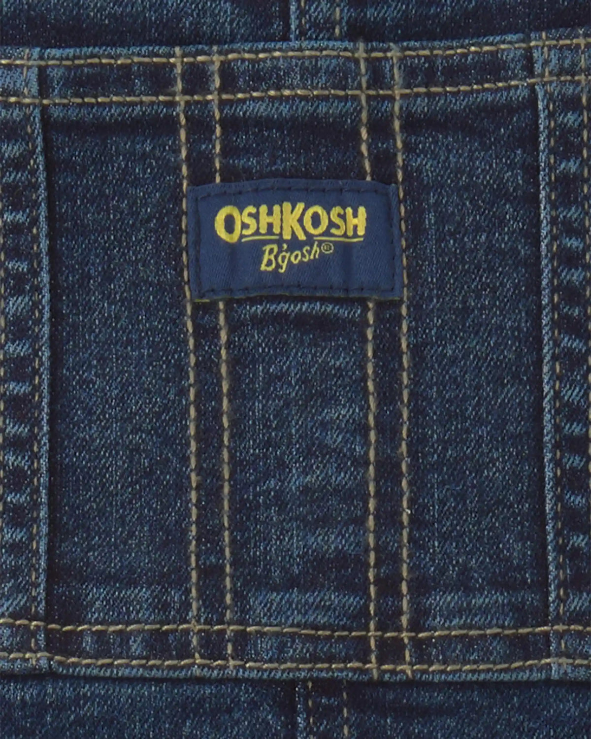 Toddler Elastic Strap Denim Overalls - Dark Wash