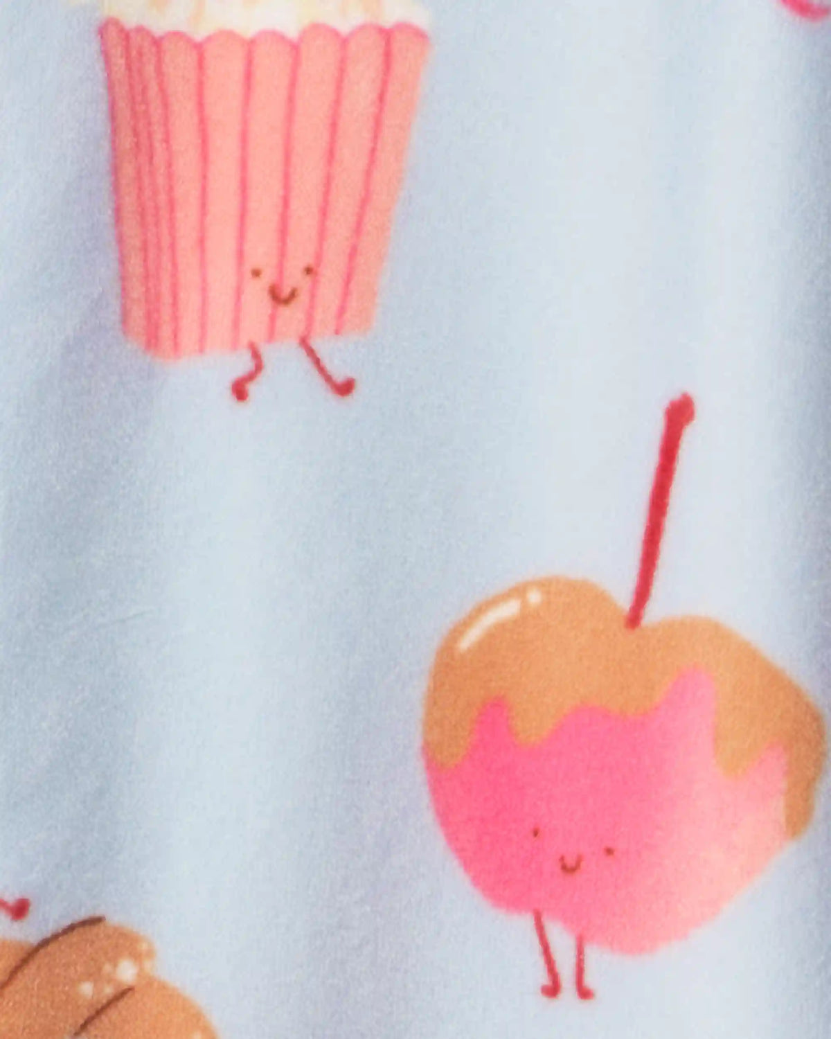 Toddler Girl 1-Piece Festival Treats DreamPlush Snug Fit Footed Pajama - Blue