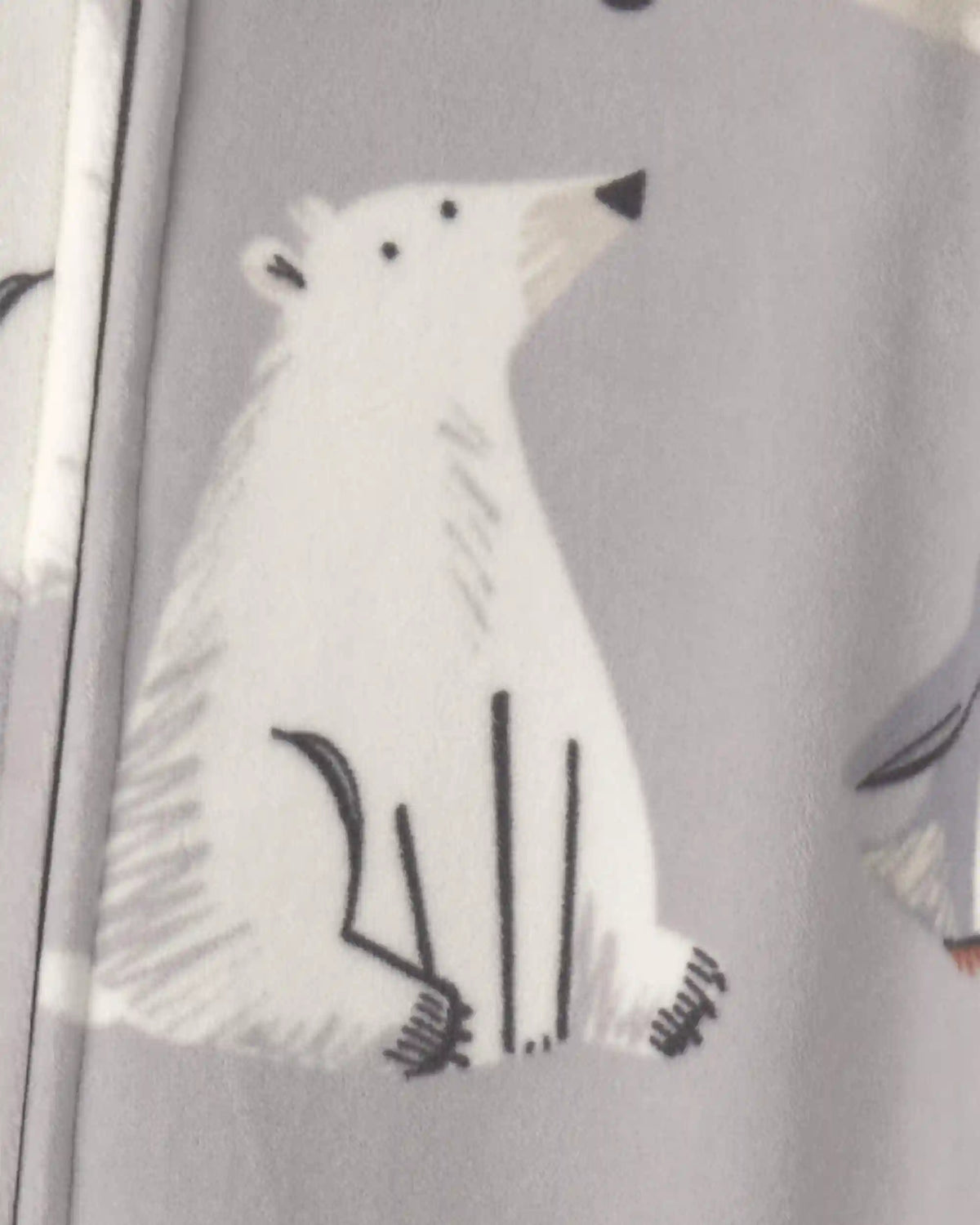 Toddler Boy 1-Piece Winter Animals DreamPlush Snug Fit Footed Pajama - Grey