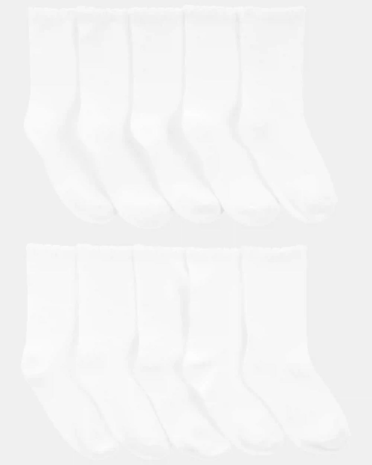 Girls 10-Pack Scallop Crew Socks