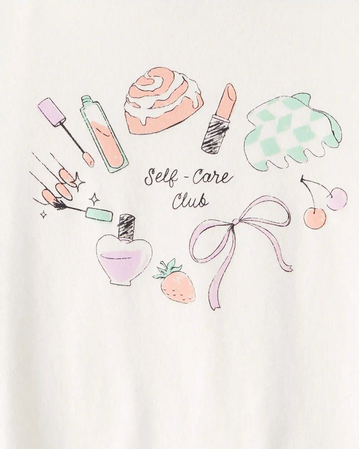 Girls 'Self Care Club' Short-Sleeve Graphic Tee - Ivory