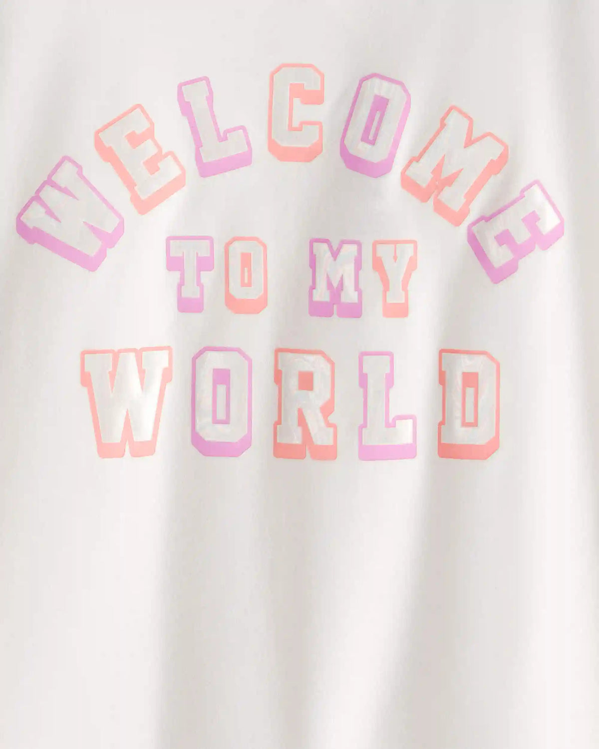 Girls 'Welcome to My World' Active Top - White