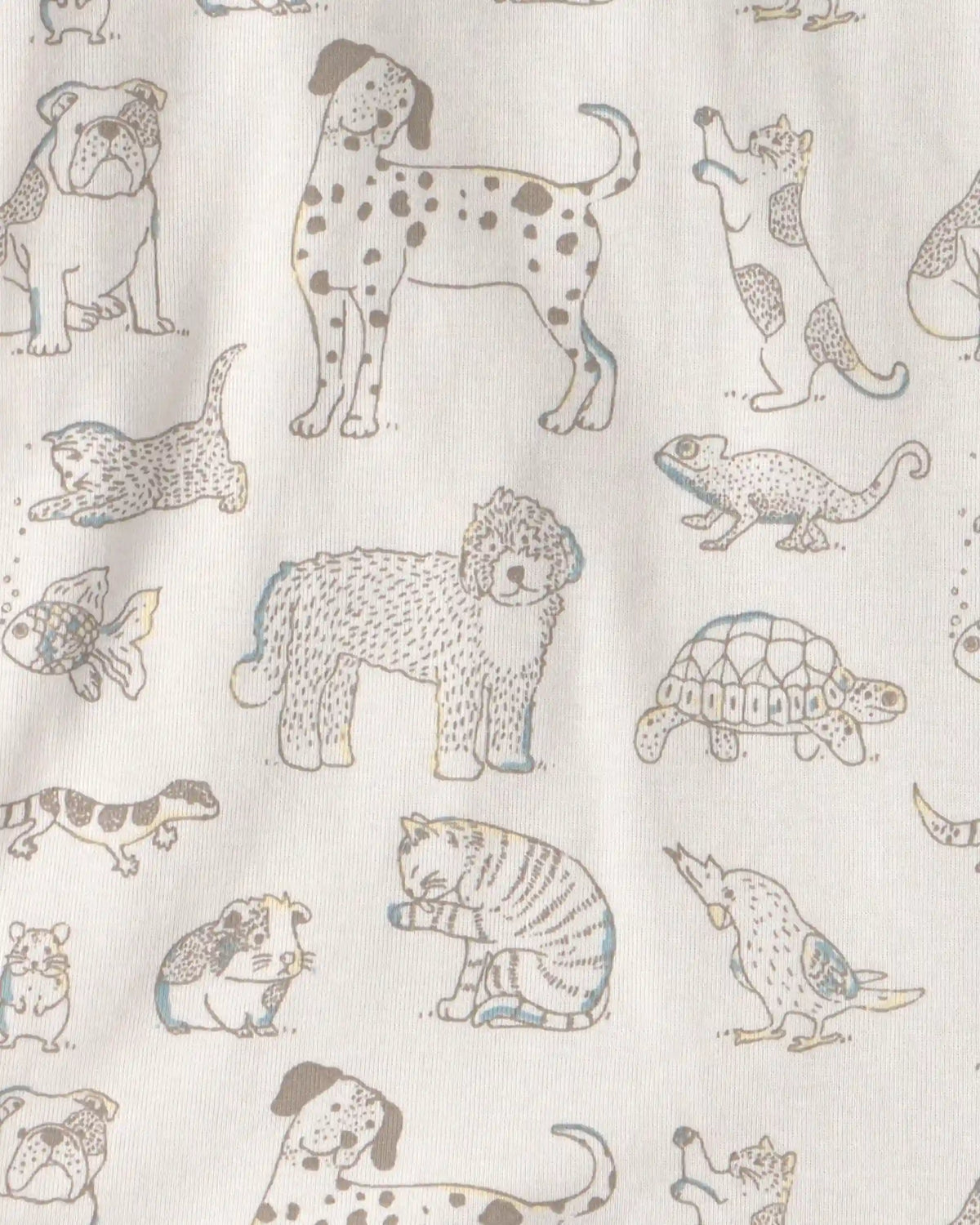 Kids 2-Piece Organic Cotton Ribbed Pajama Set in Pet Print