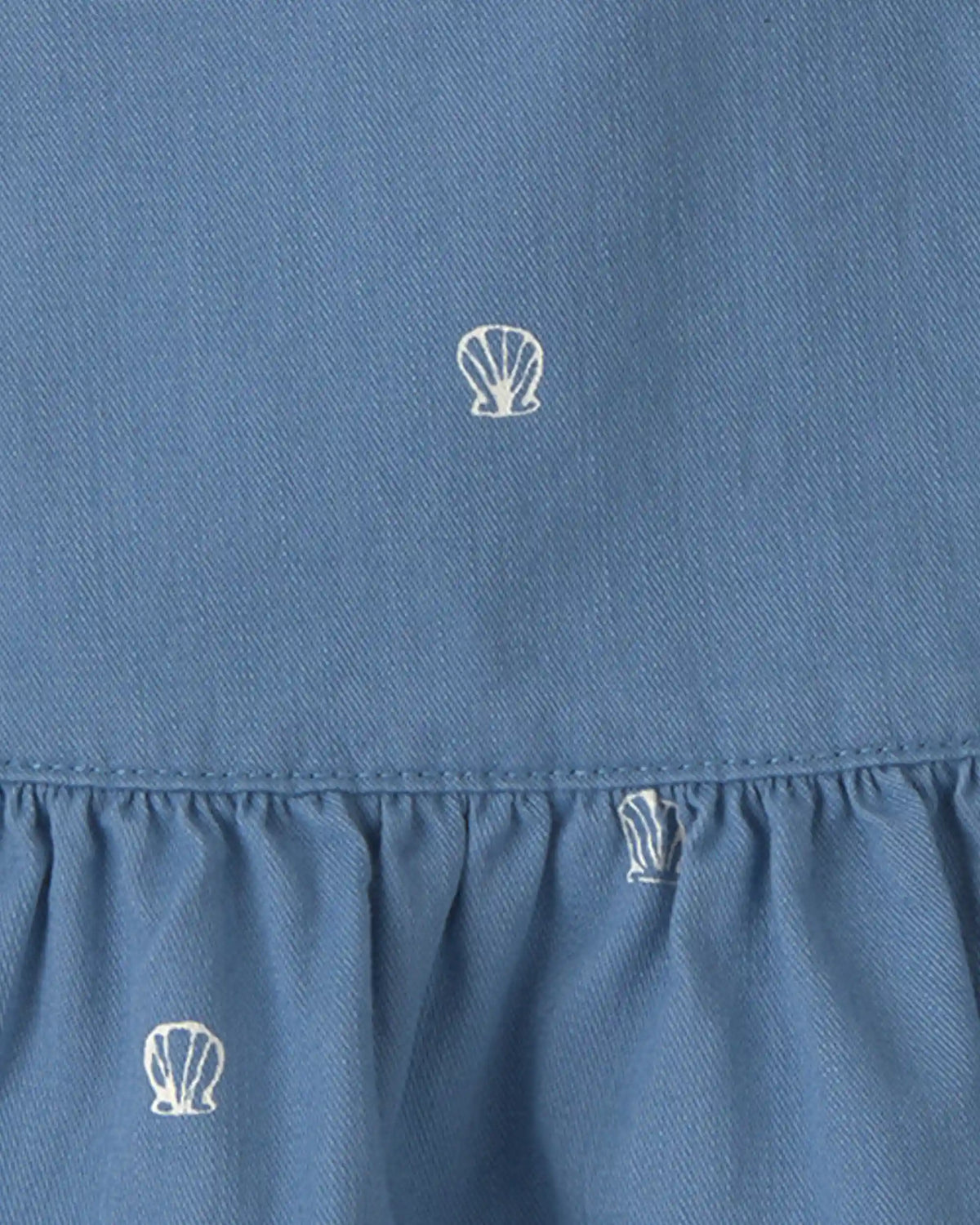 Girls Seashell Twill Ruffle Skirt - Medium Wash
