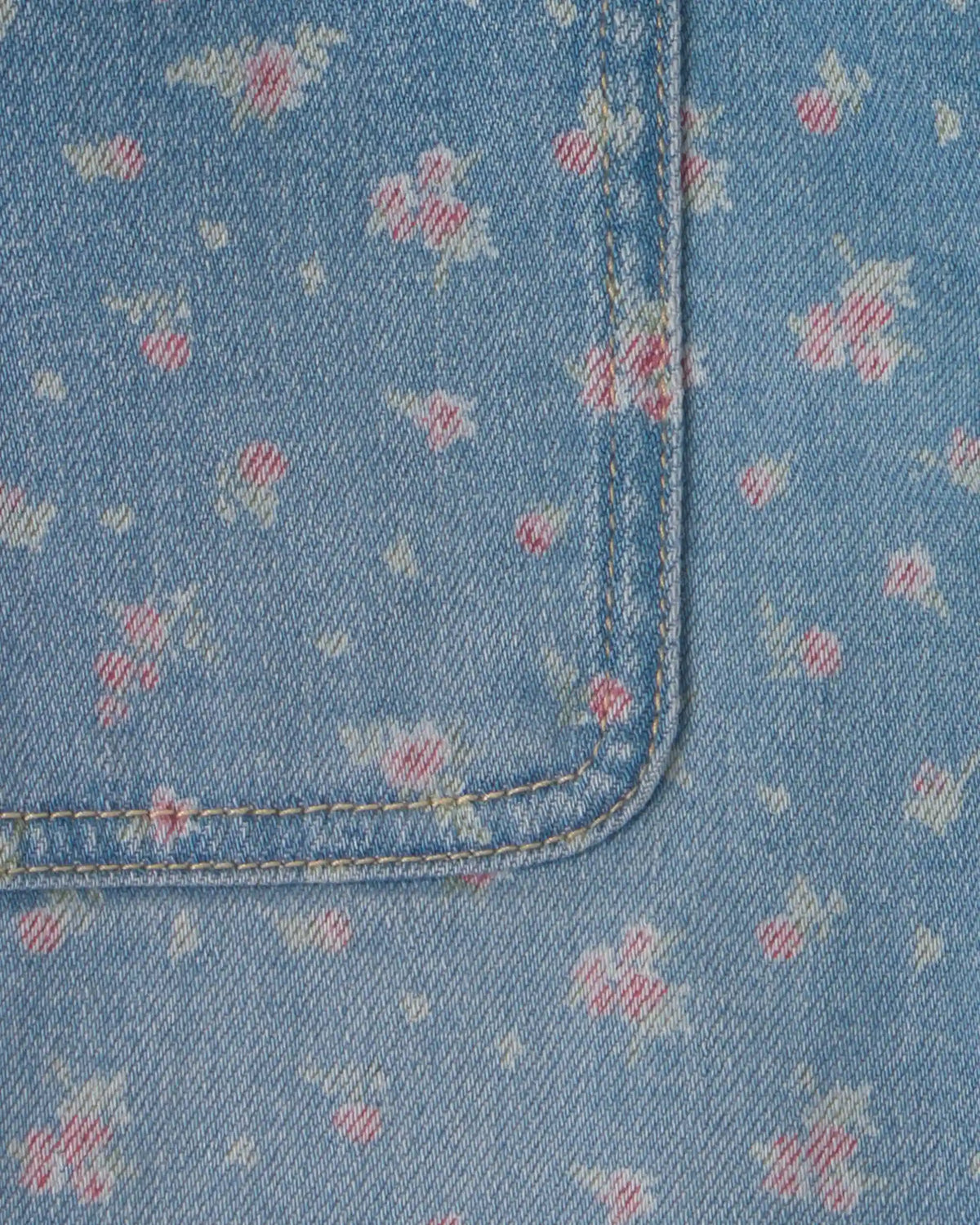 Girls Floral Denim Shorts - Light Wash