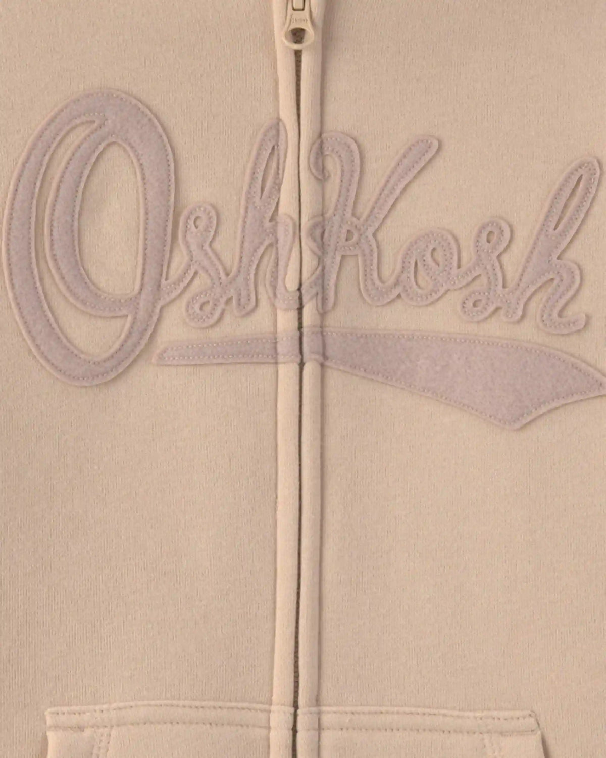 Boys OshKosh Logo Fleece Zip-Up Hoodie - Tan
