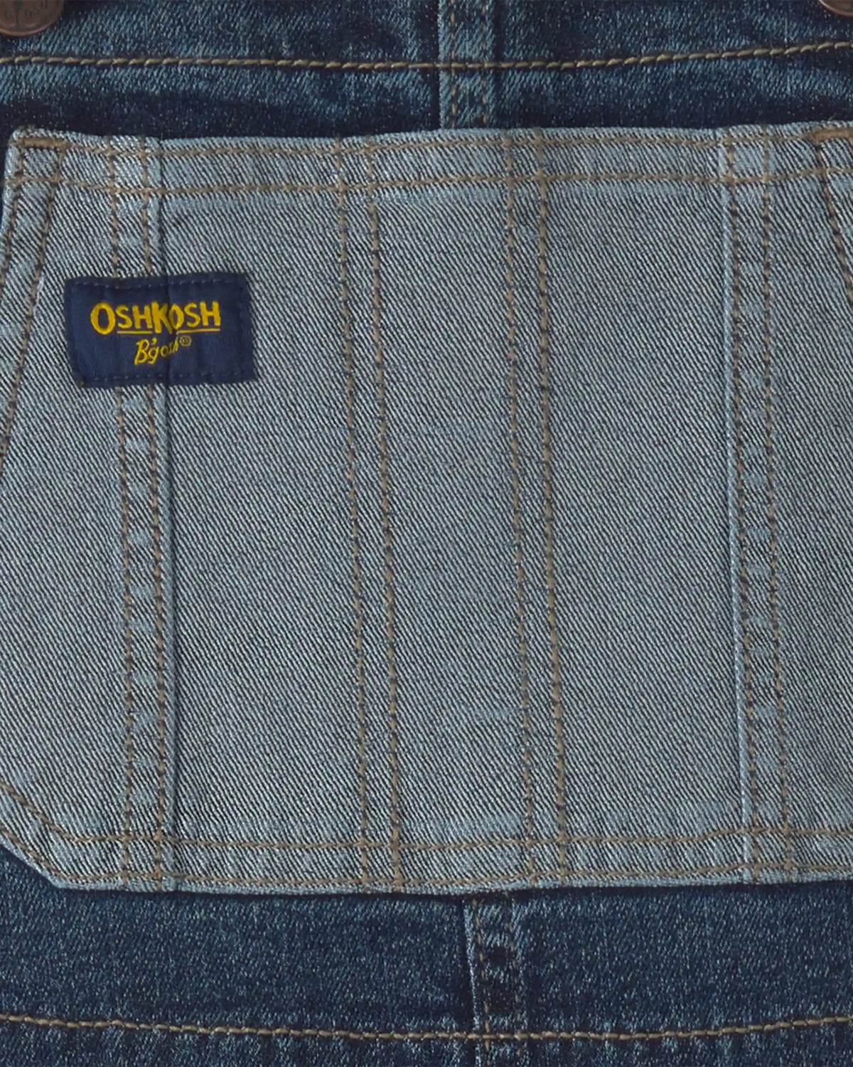 Boys Patched Denim Overalls - Blue