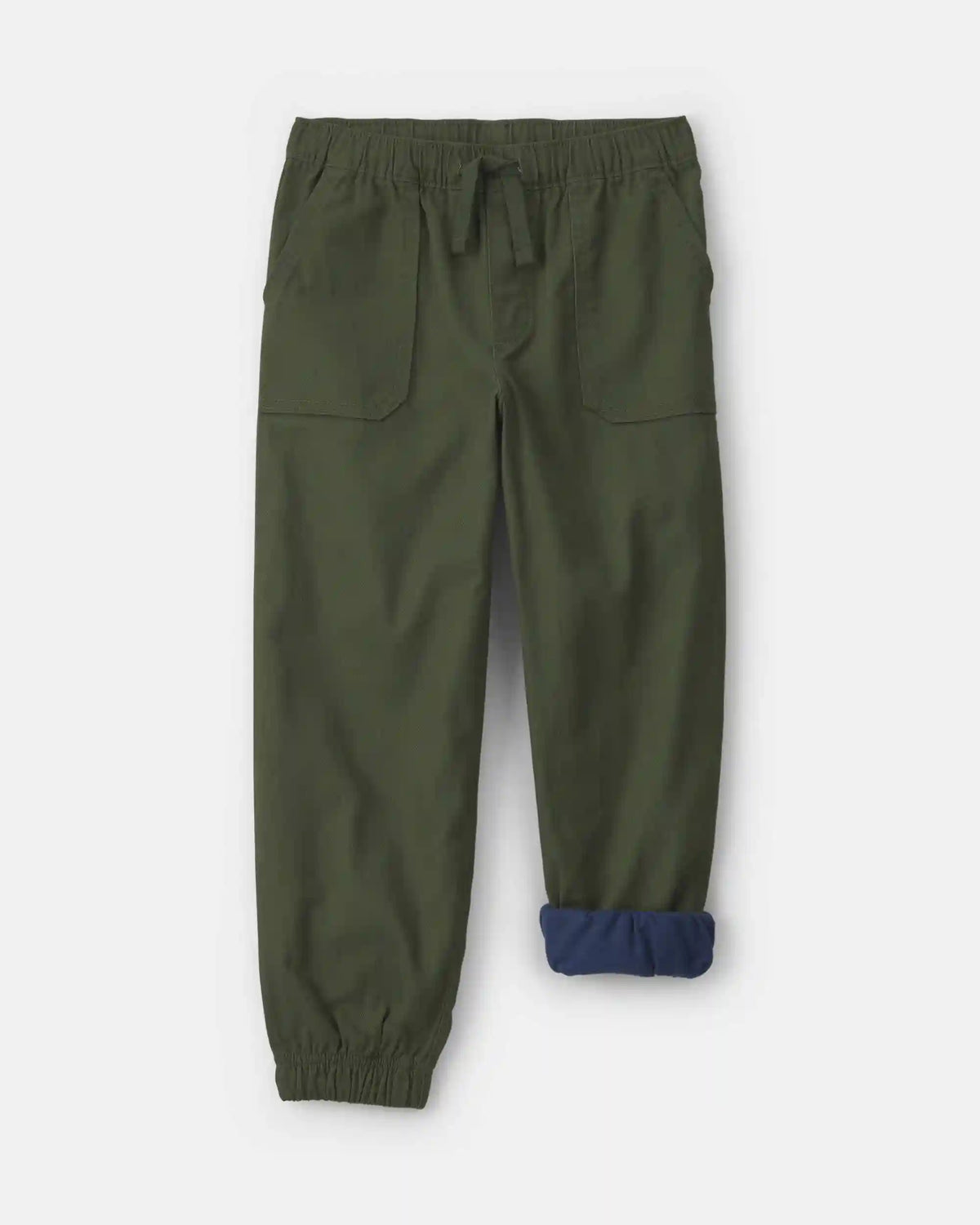 Boys Twill Joggers - Olive Green