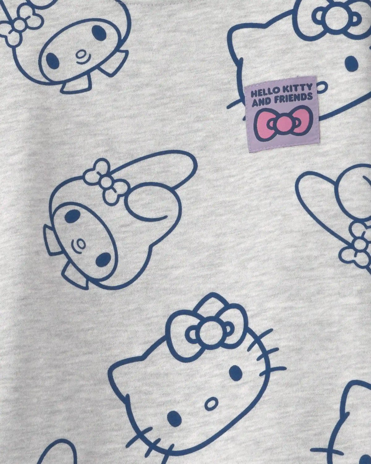 Girls Hello Kitty® Fleece Pullover Sweatshirt - Grey