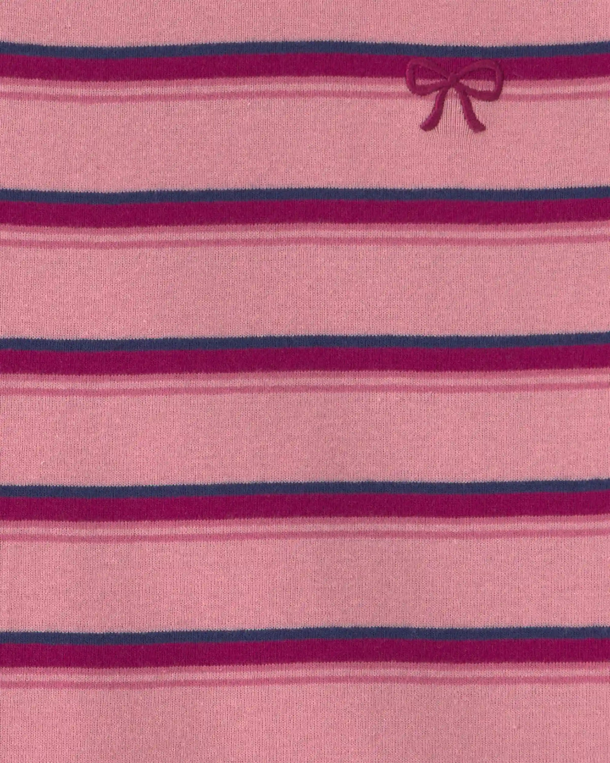 Girls Bow Striped Top - Pink