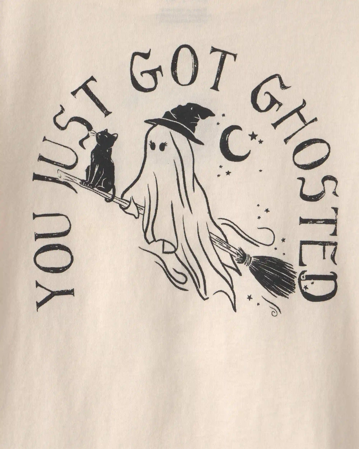 Girls 'Ghosted' Halloween Long-Sleeve Graphic Tee - Cream