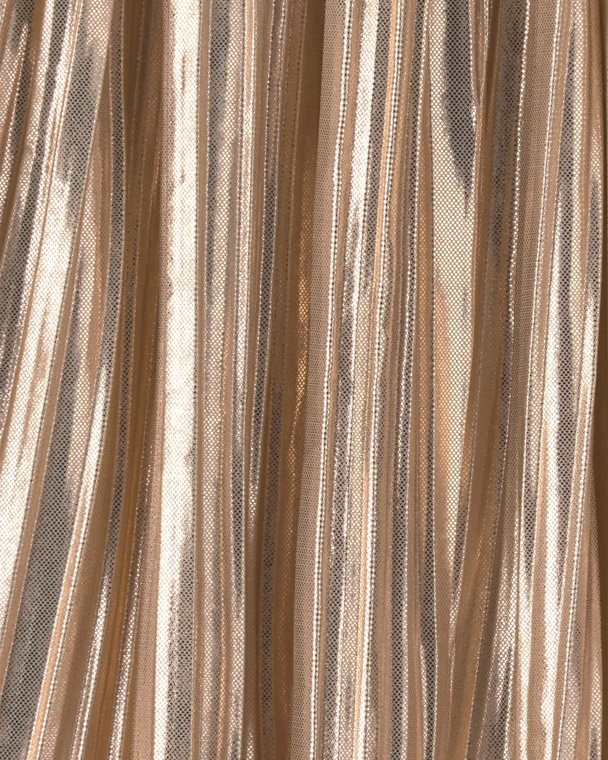Girls Pleated Metallic Skirt - Gold