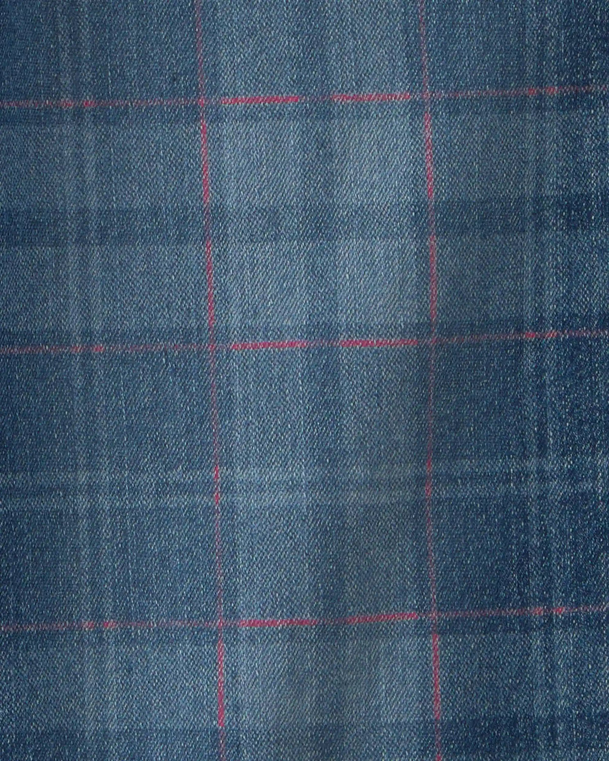 Girls Plaid Denim Wide-Leg Jeans - Medium Wash