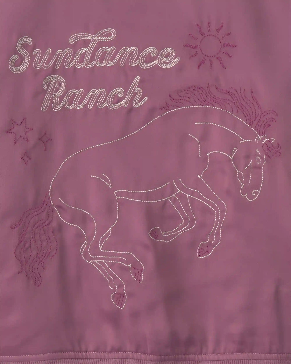 Girls 'Sundance Ranch' Horse Poplin Bomber Jacket - Purple