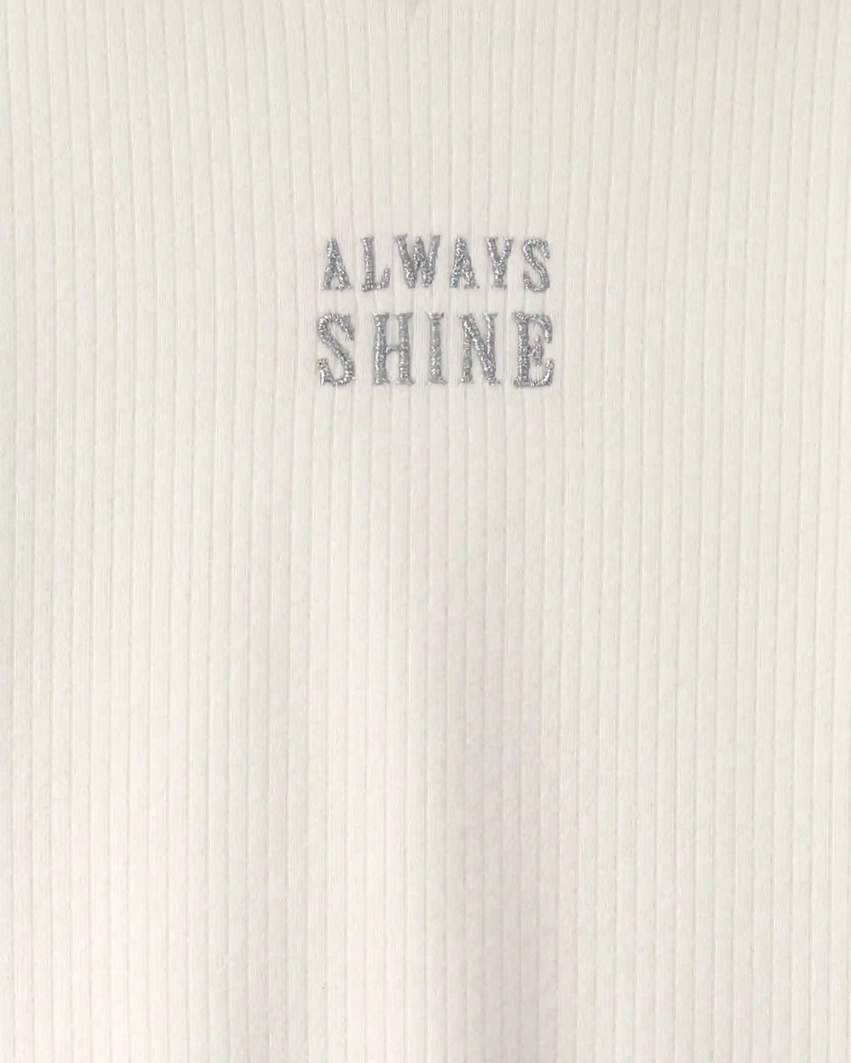 Girls 'Always Shine' Long-Sleeve Mock Neck Top - Cream