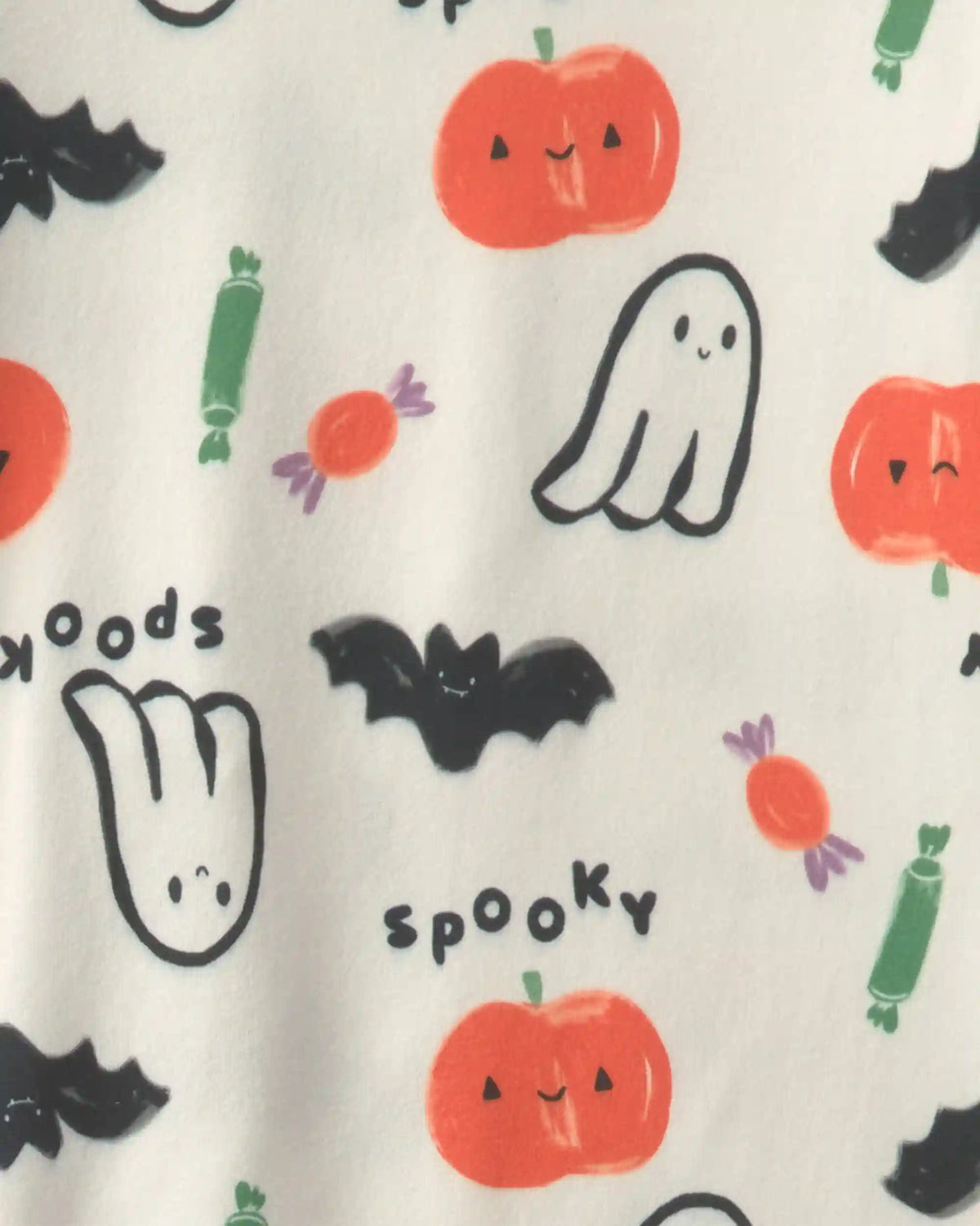 Kids 2-Piece Halloween Snug Fit Pajama Set - Cream