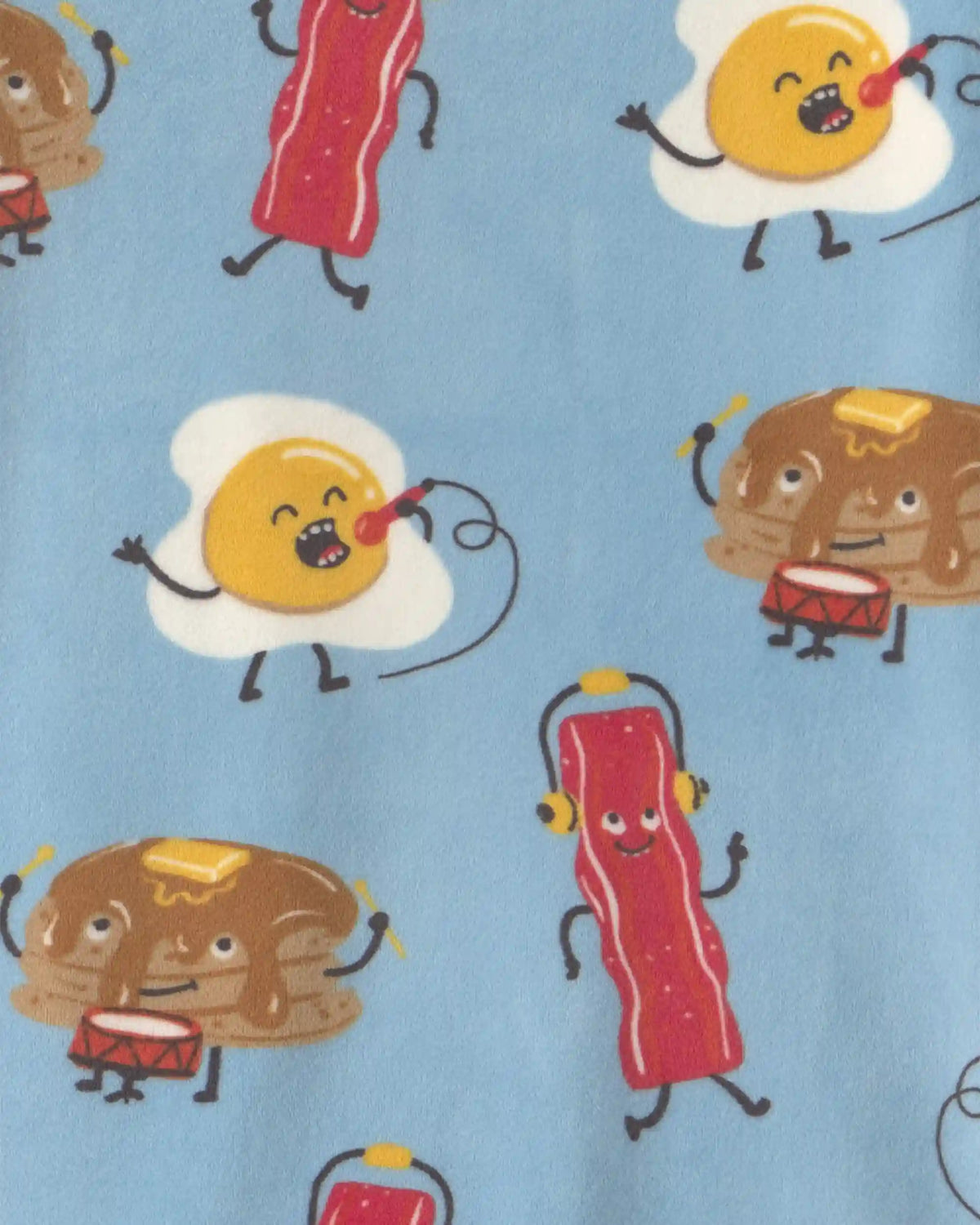 Boys 2-Piece Breakfast Foods DreamPlush Snug Fit Pajama Set - Blue