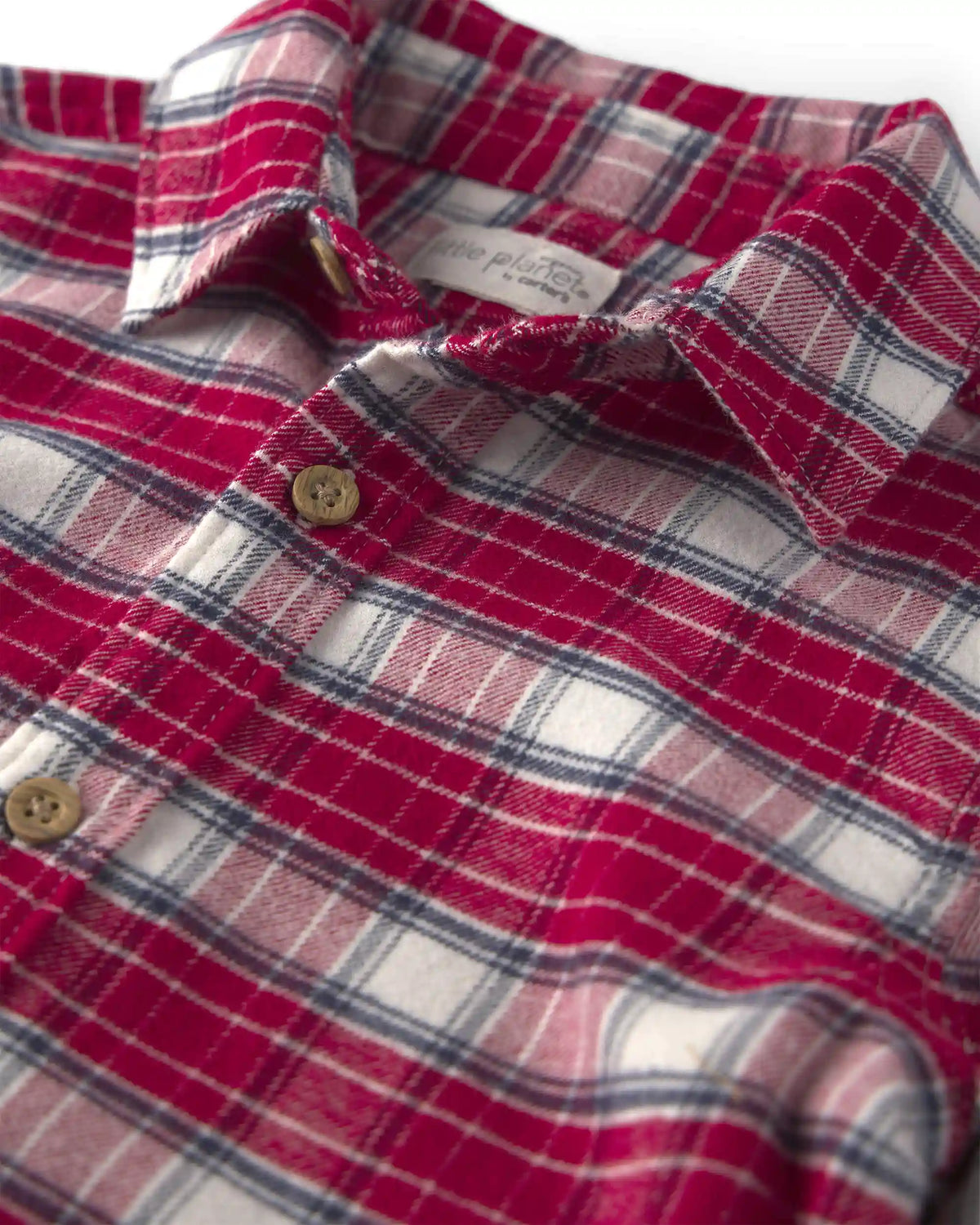 Boys Organic Cotton Flannel Button-Down Shirt