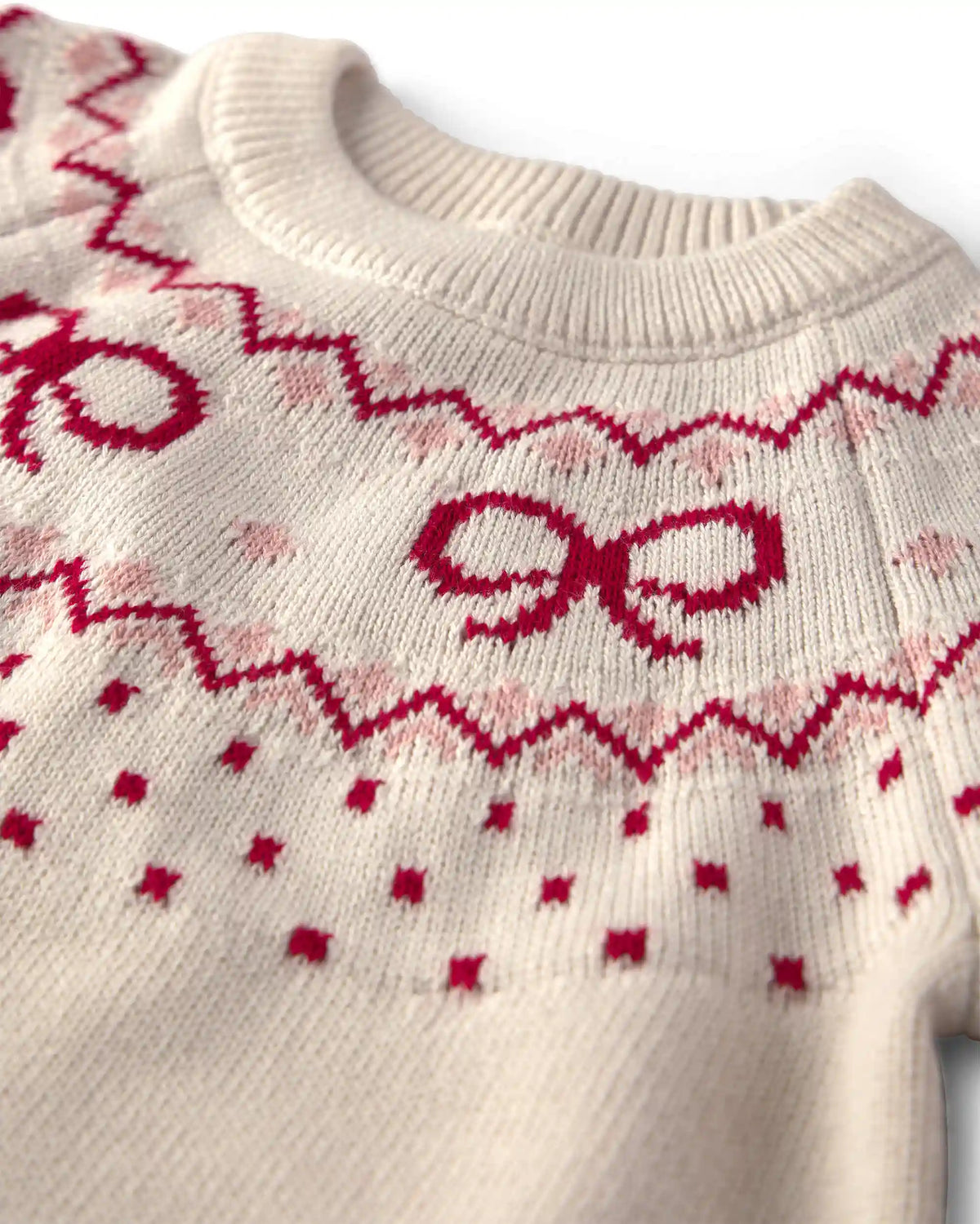 Girls Organic Cotton Fair Isle Sweater Knit Pullover