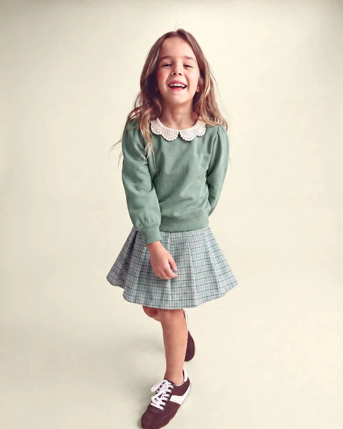 Girls Plaid Skort - Green