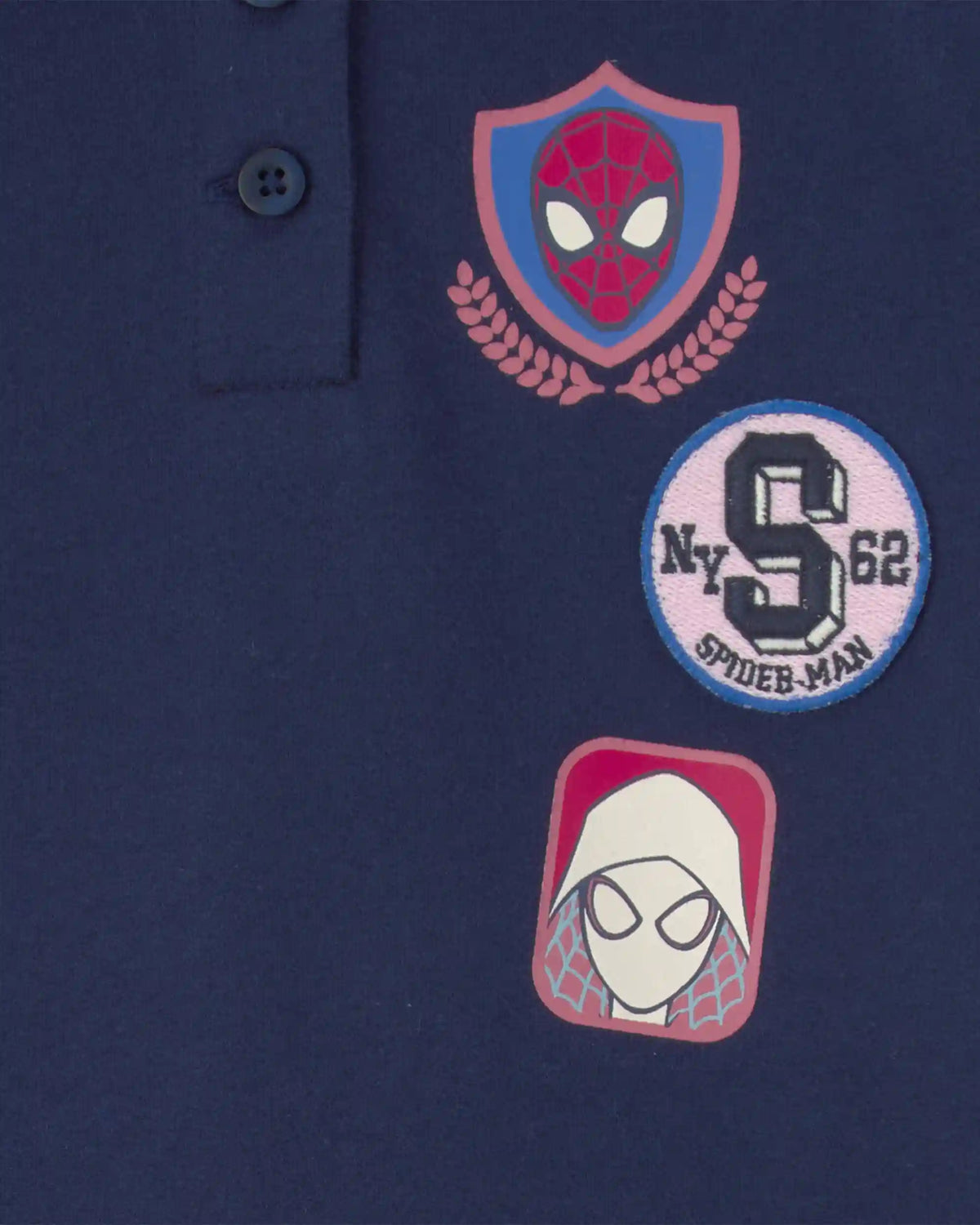 Girls ©Marvel Spider-Man French Terry Polo Dress - Navy Blue