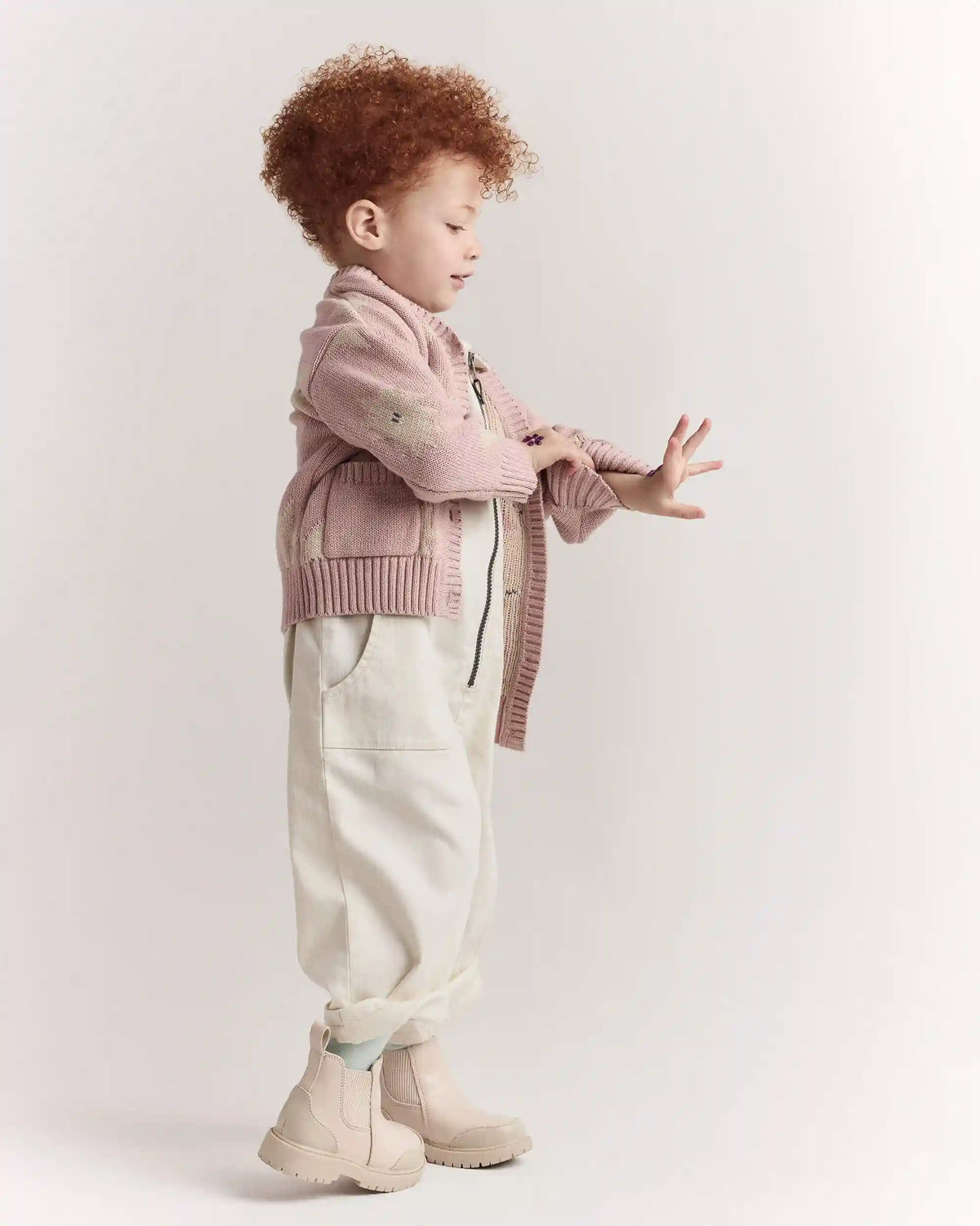 Toddler Day Out™ Cropped Jumpsuit - Cream